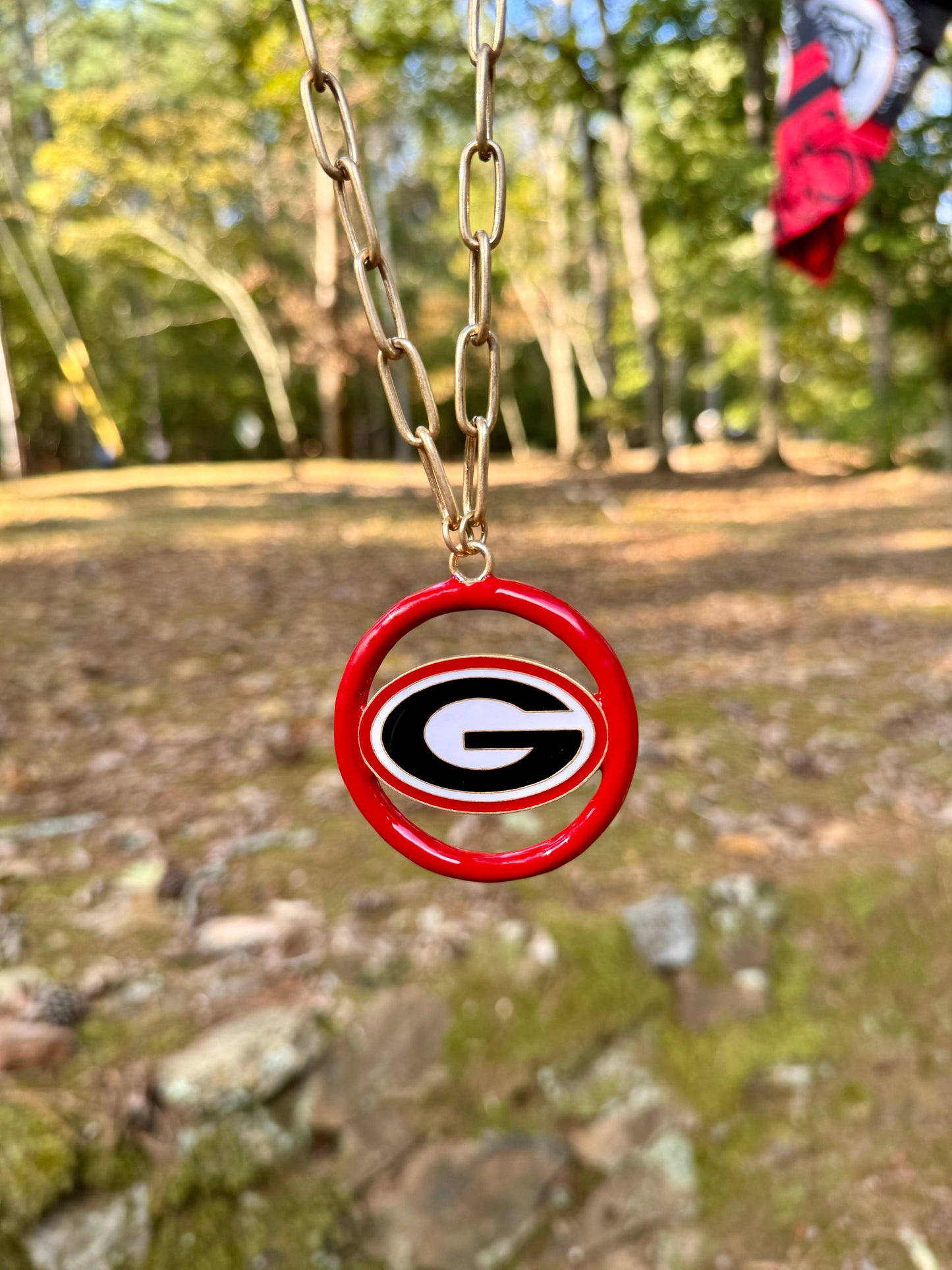 Georgia bulldogs logo medallion necklace large marked down