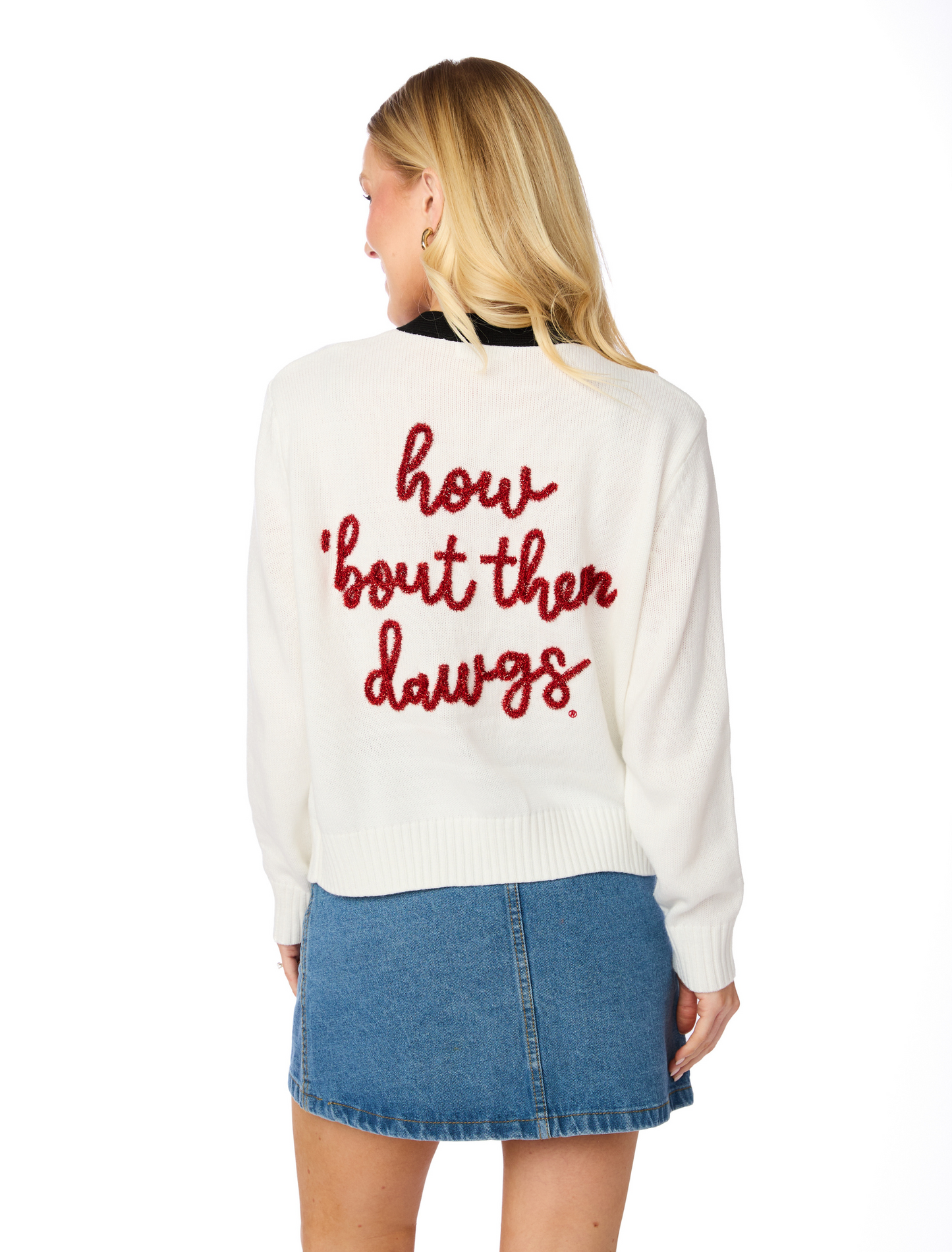 Glitter script cardigan licensed marked down