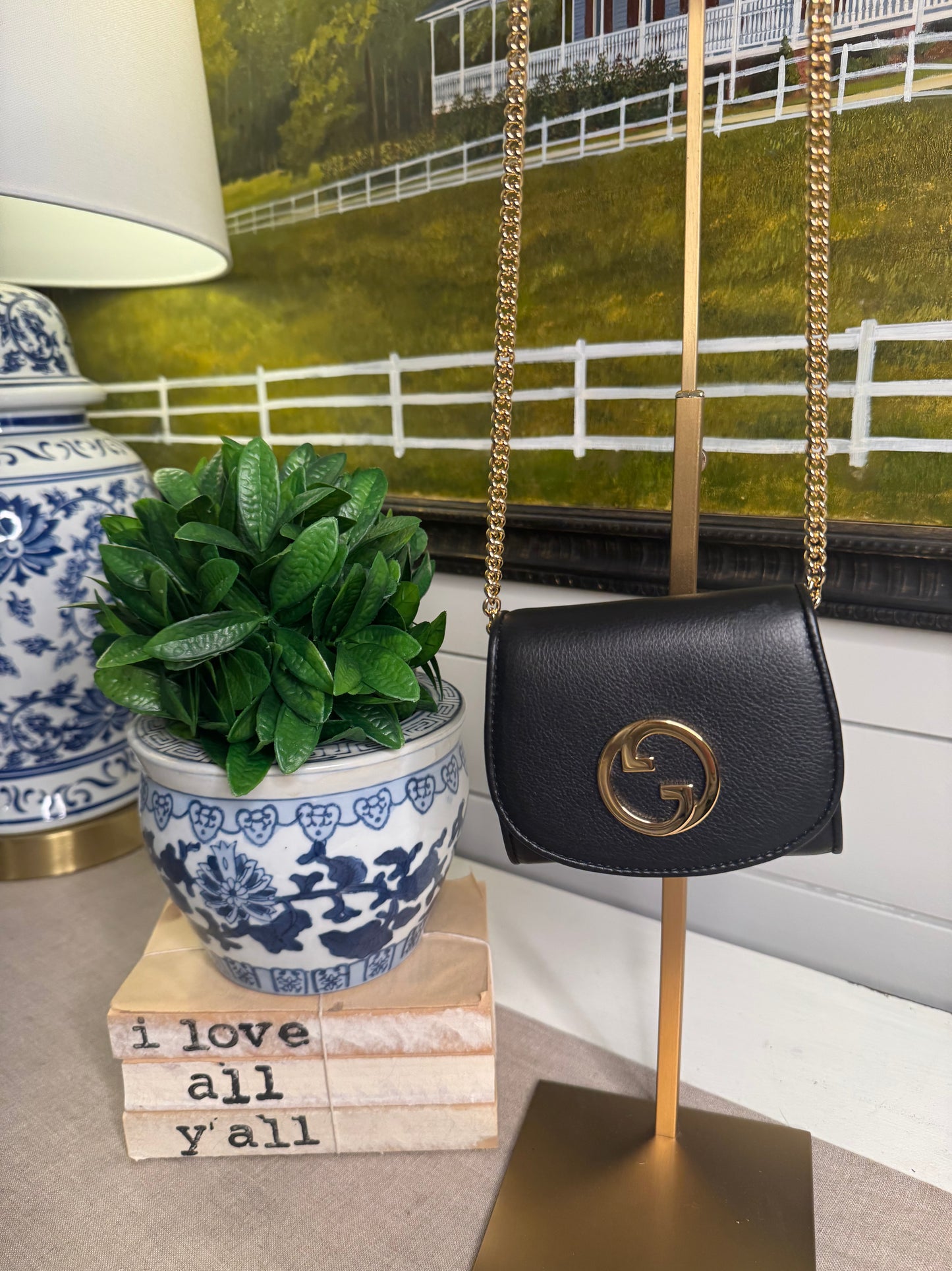 Gucci new in box Blondi chain wallet black with box and storage bag shoulder bag with chain