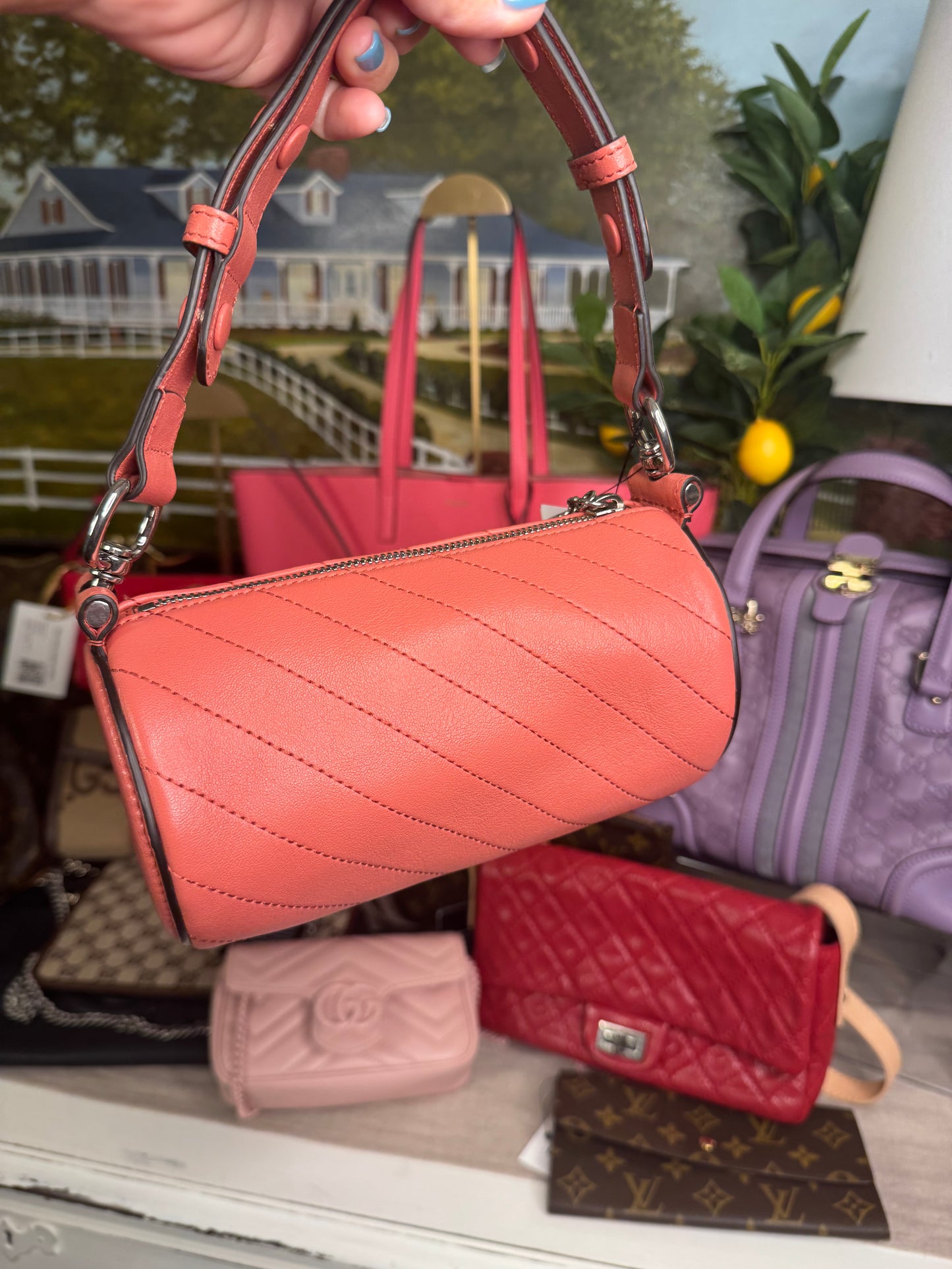 Gucci Blondi one shoulder pink bag with dust bag pre loved