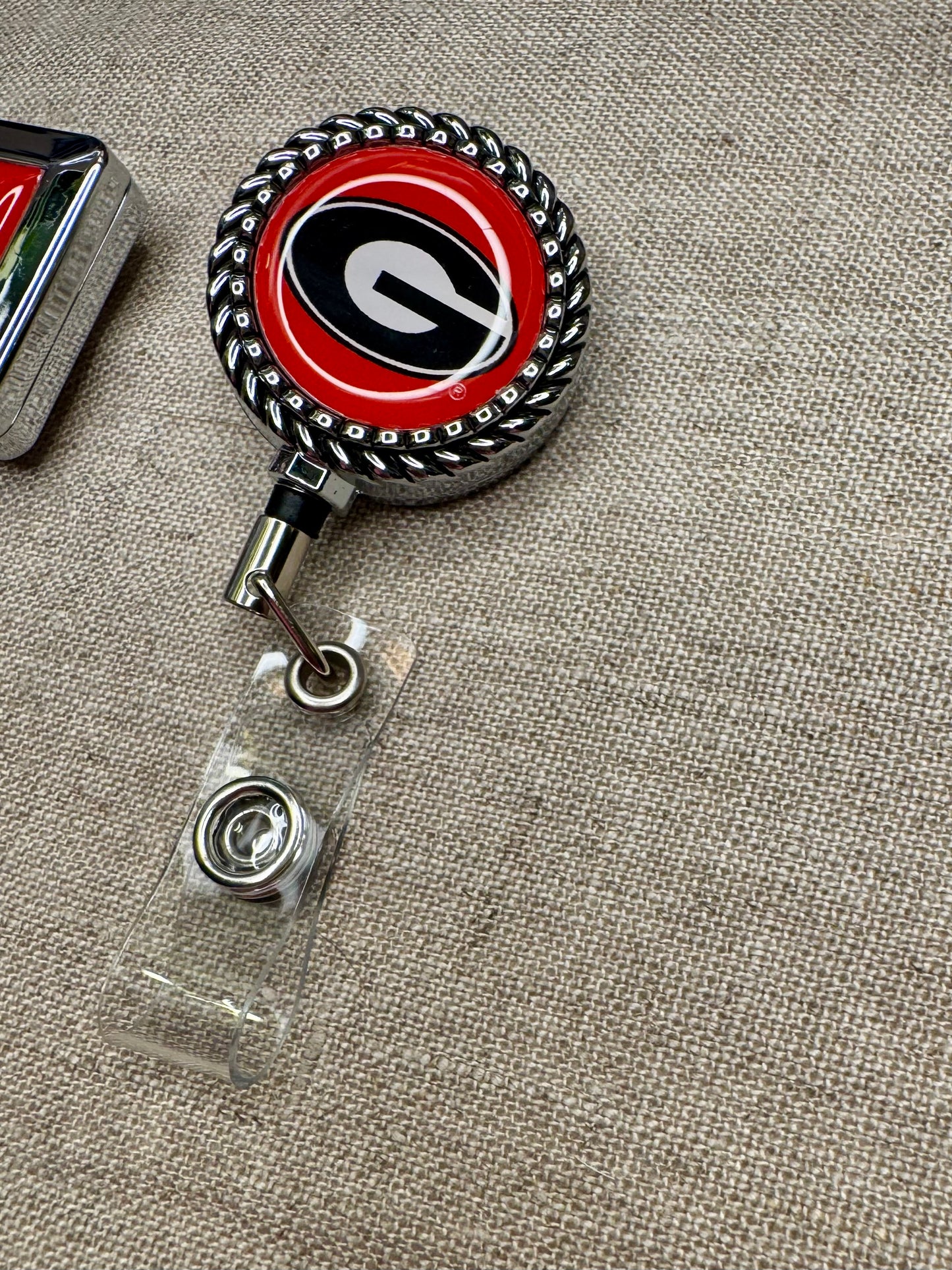 Georgia badge reel round belt clip