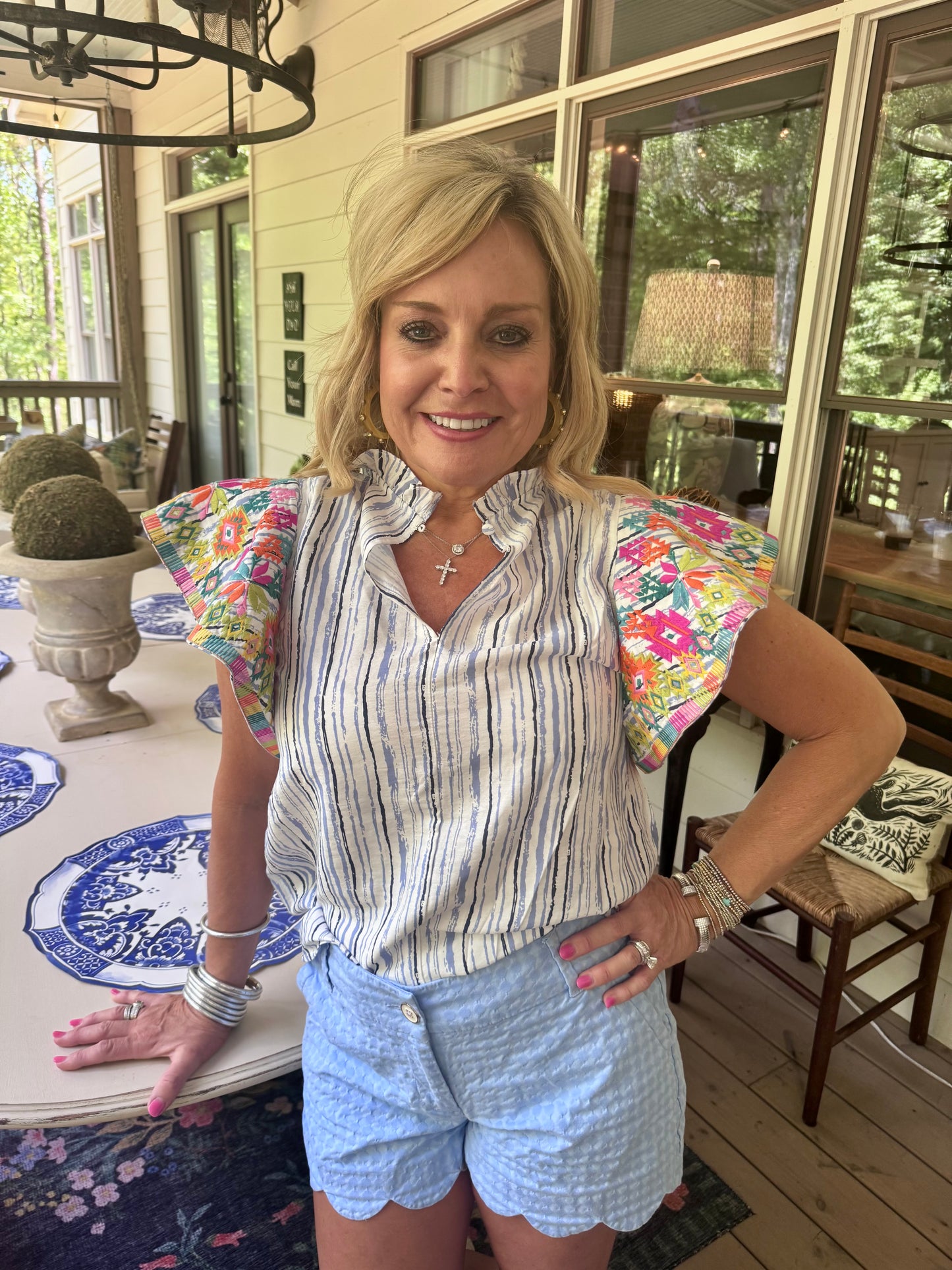 Summer blouse embroidered THML marked down