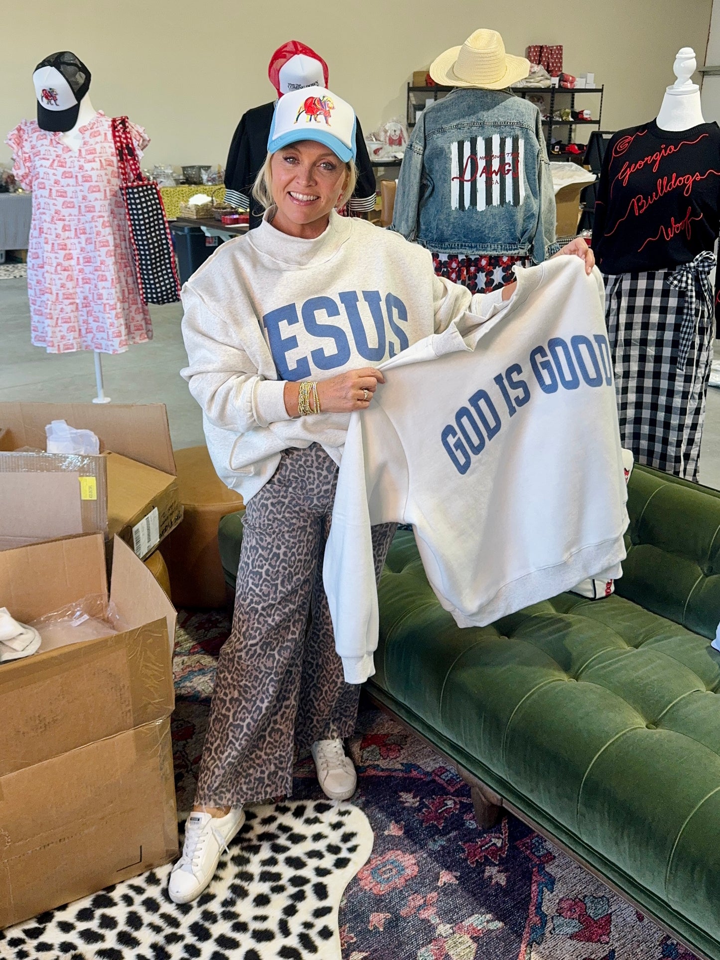 Ships now! reversible mock neck “Jesus” and “God is Good”