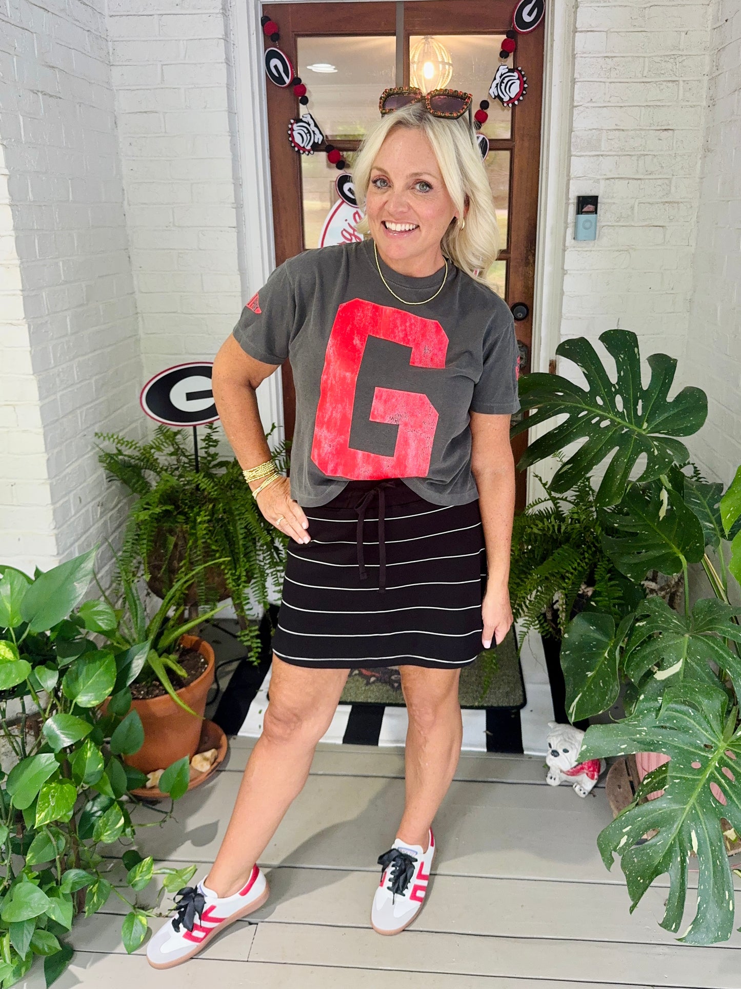 Charcoal comfort colors t shirt red G