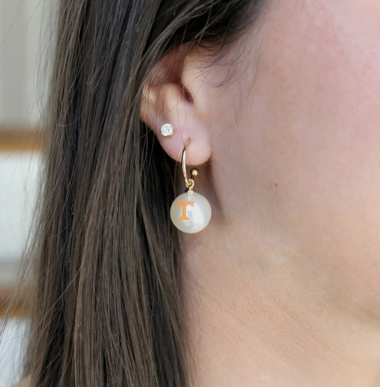 Hoop pearl earrings georgia licensed