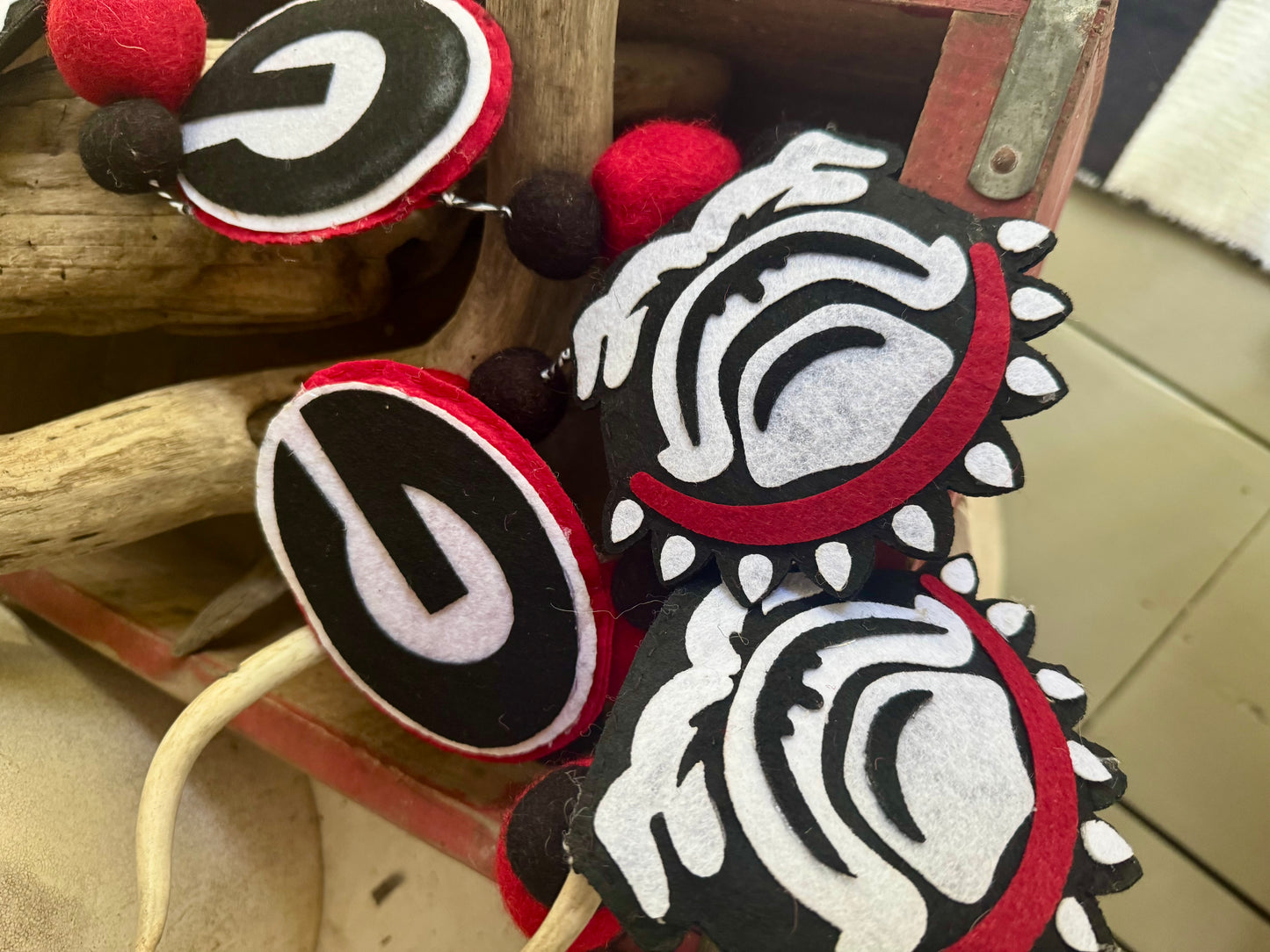 Glory Haus super bulldog banner garland pom pom