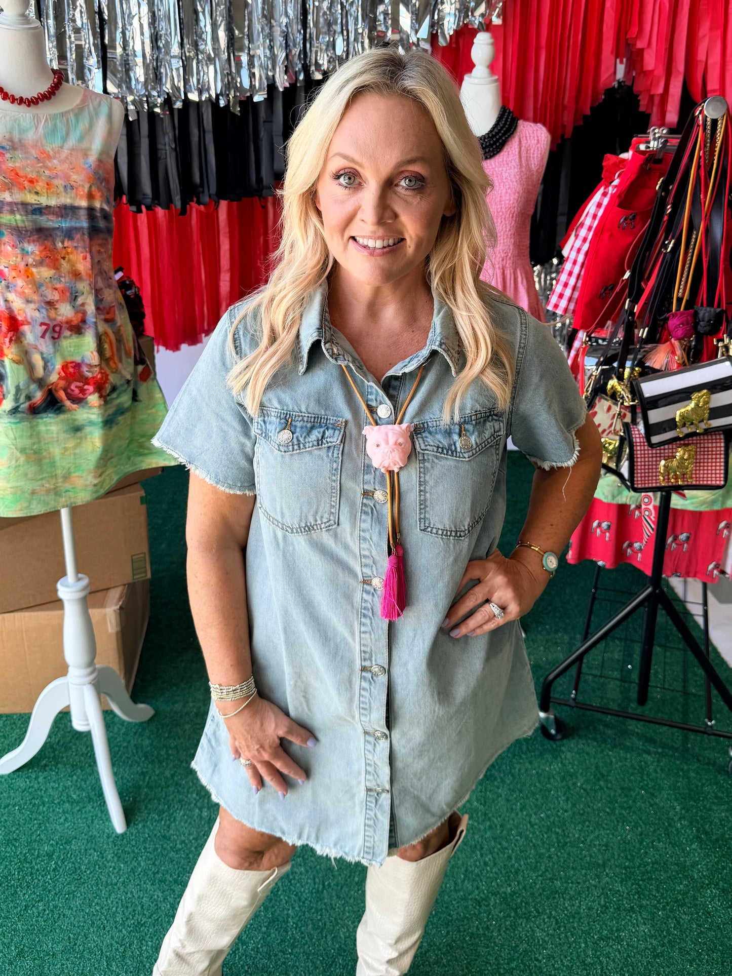 Denim game day dress