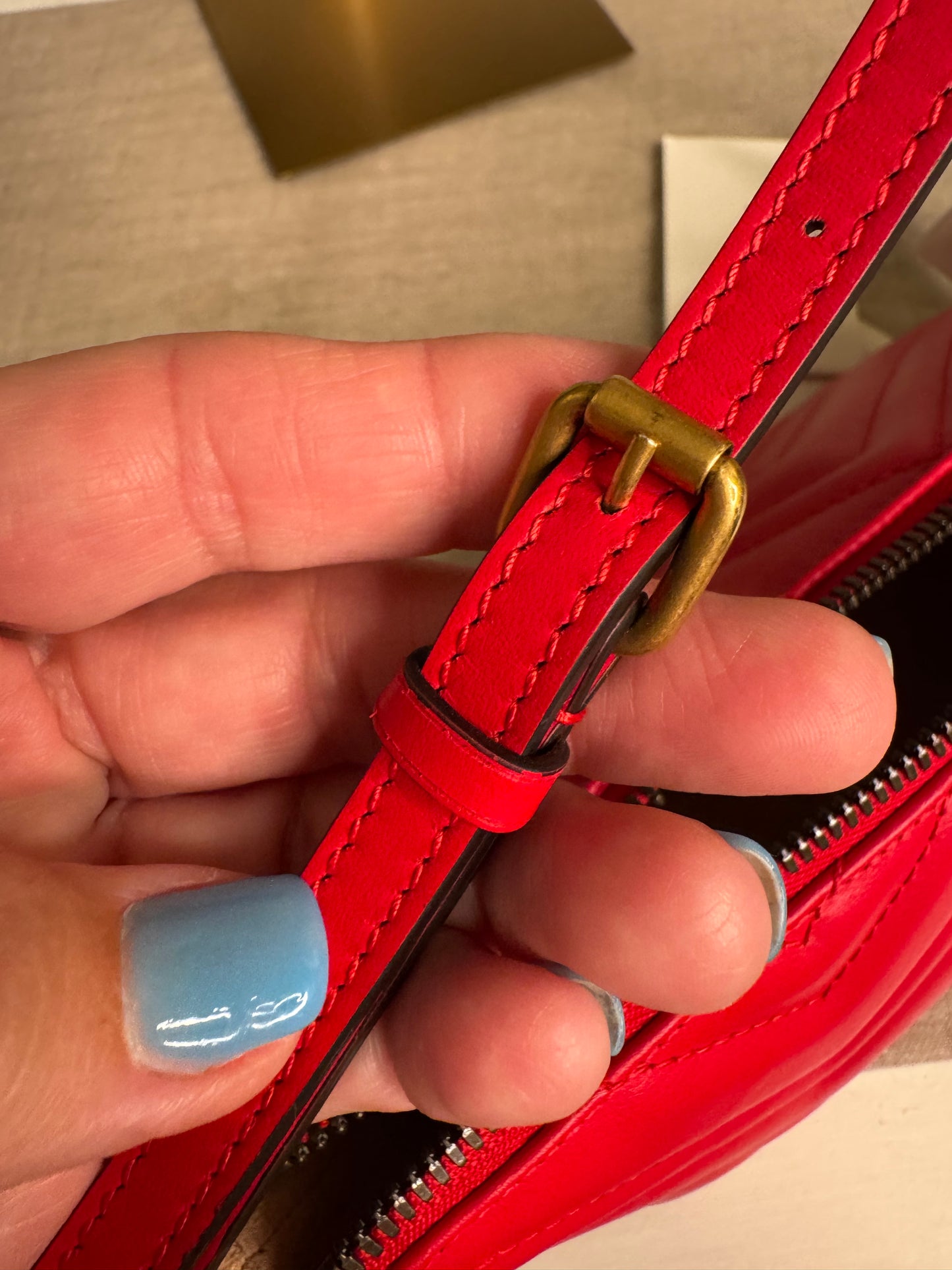 Gucci GG marmot shoulder bag red pre loved