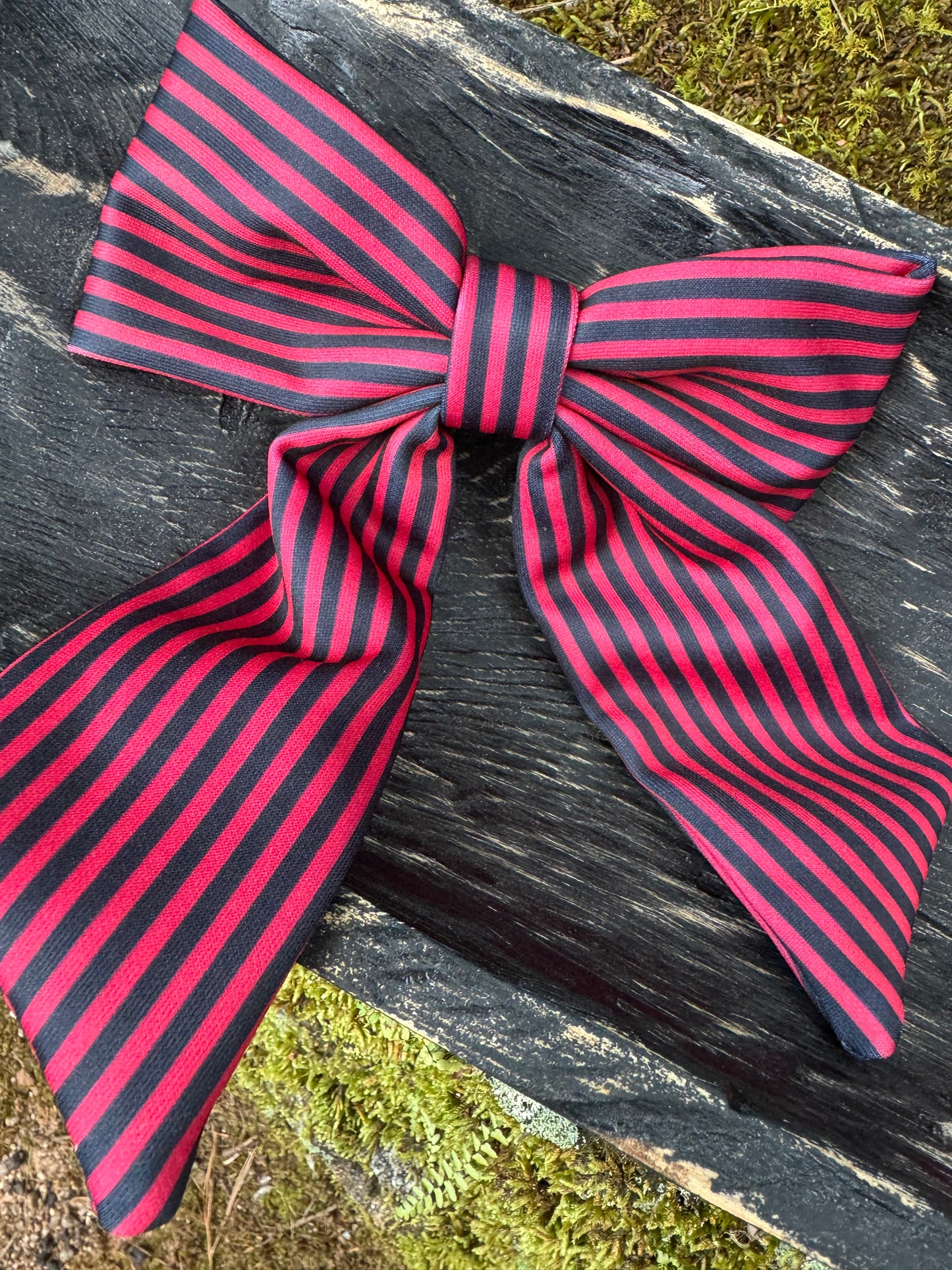 Stripe bow with clip hair bow