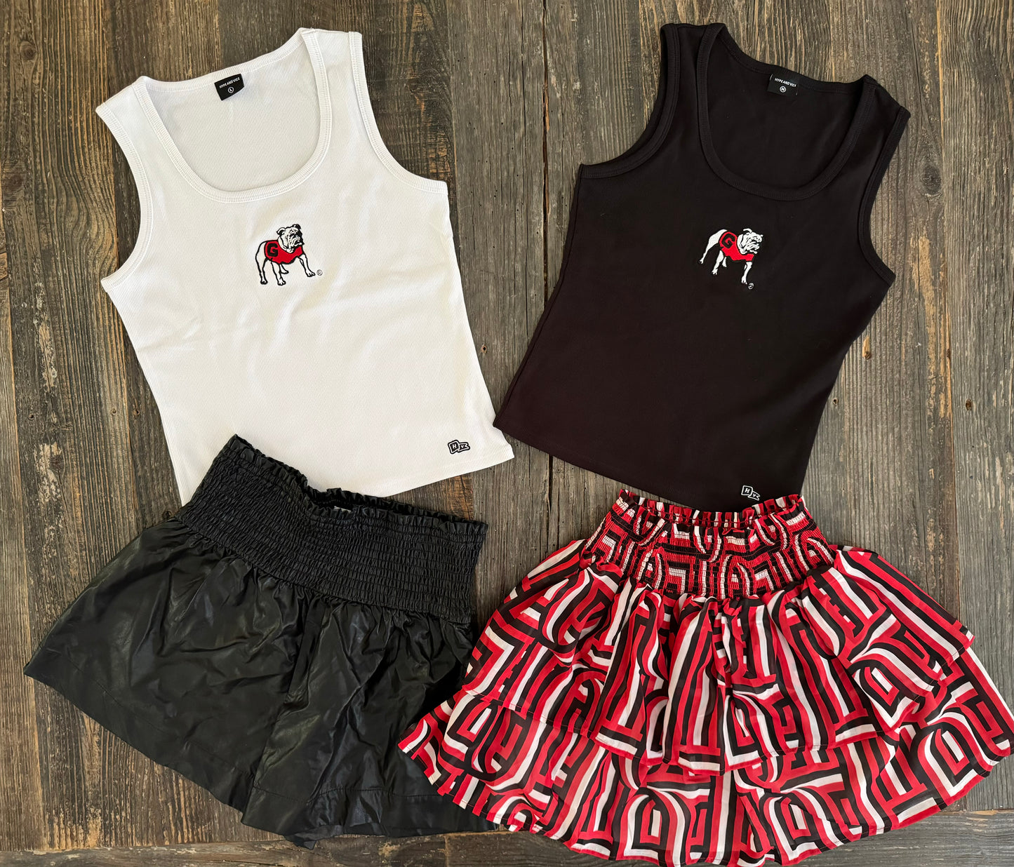 White tank embroidered bulldog Hype and Vice brand marked down