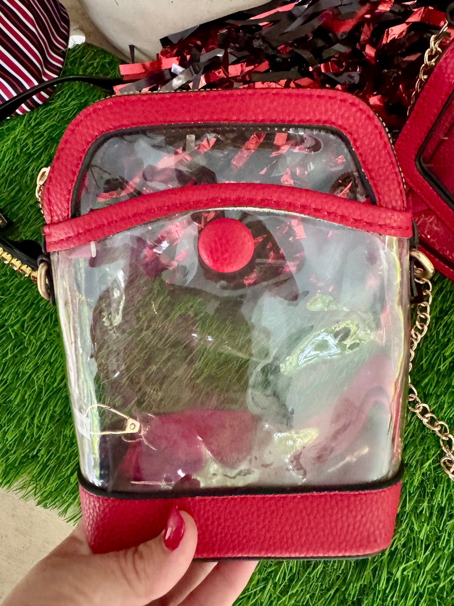 Clear purse red or black