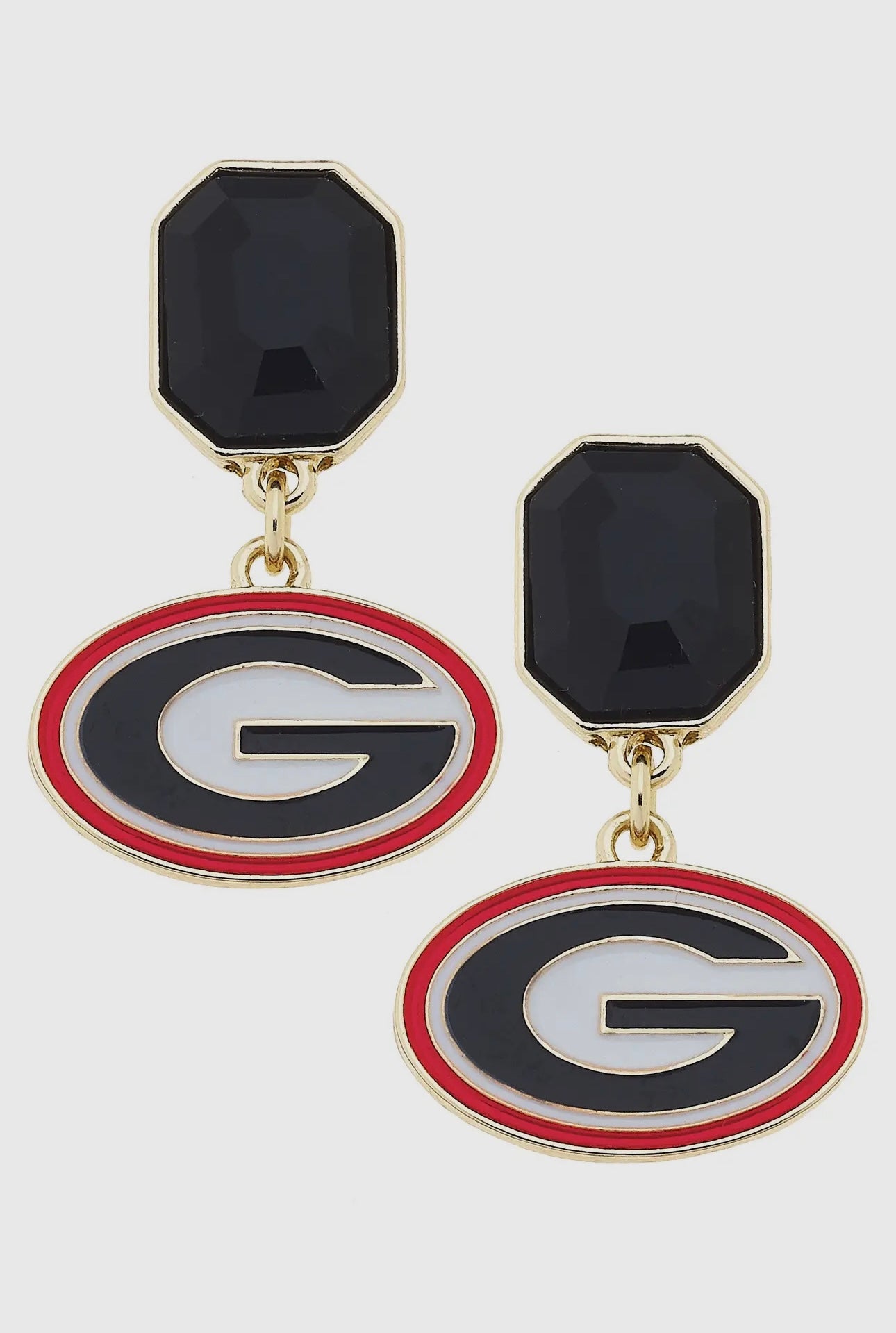 Georgia licensed rhinestone enamel logo earrings