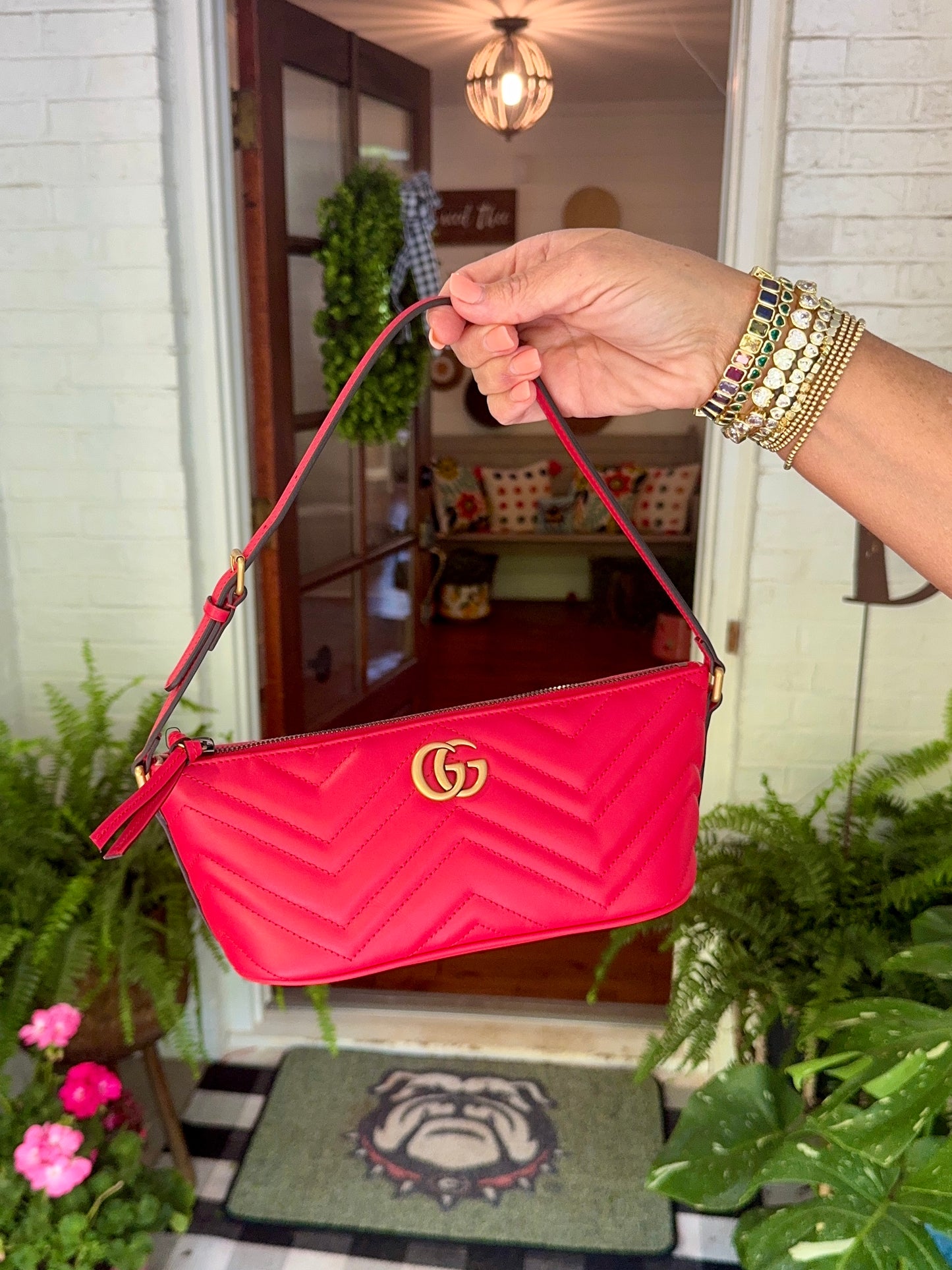 Gucci GG marmot shoulder bag red pre loved
