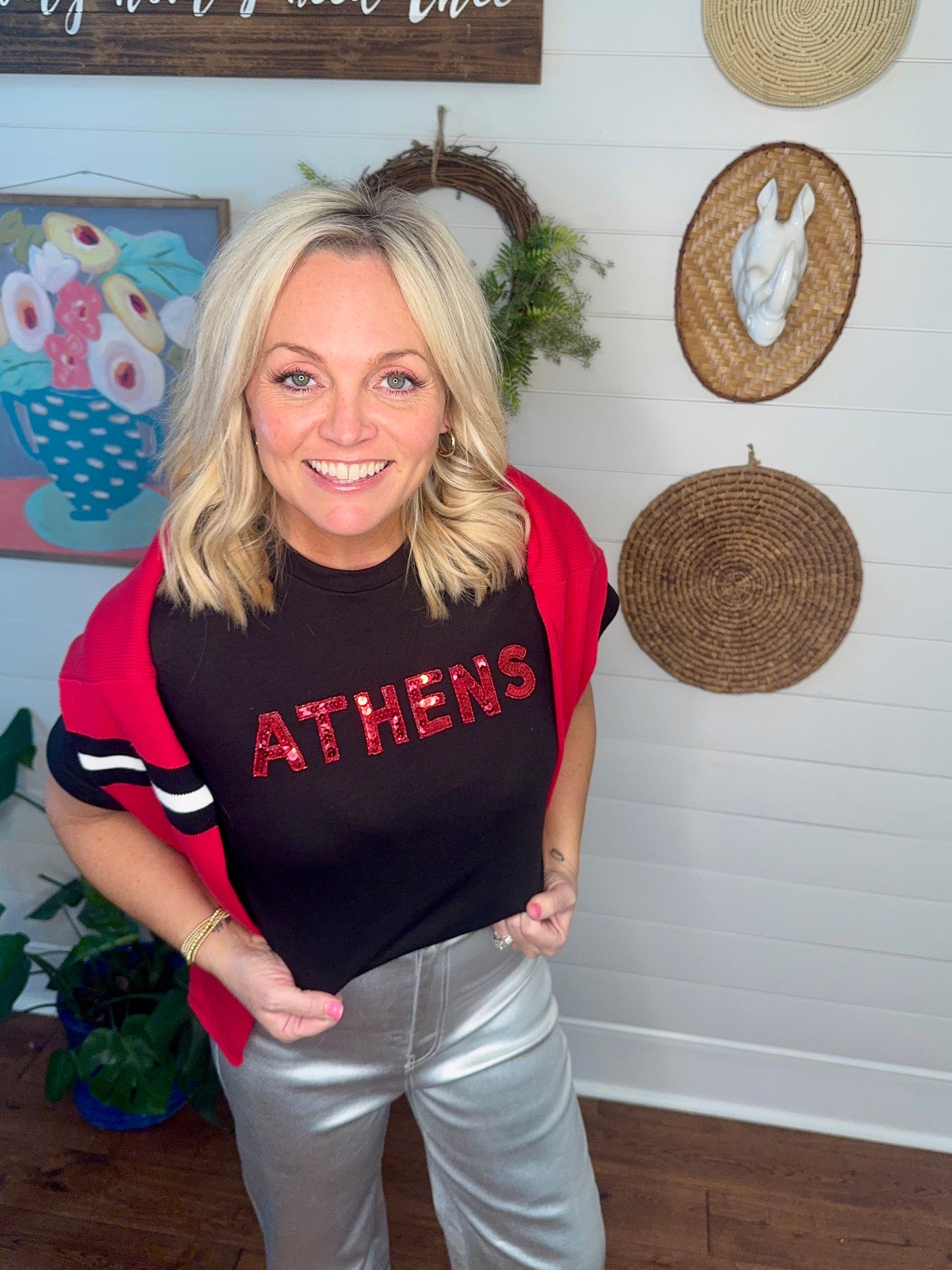 Black Tee Athens Sequin marked down!