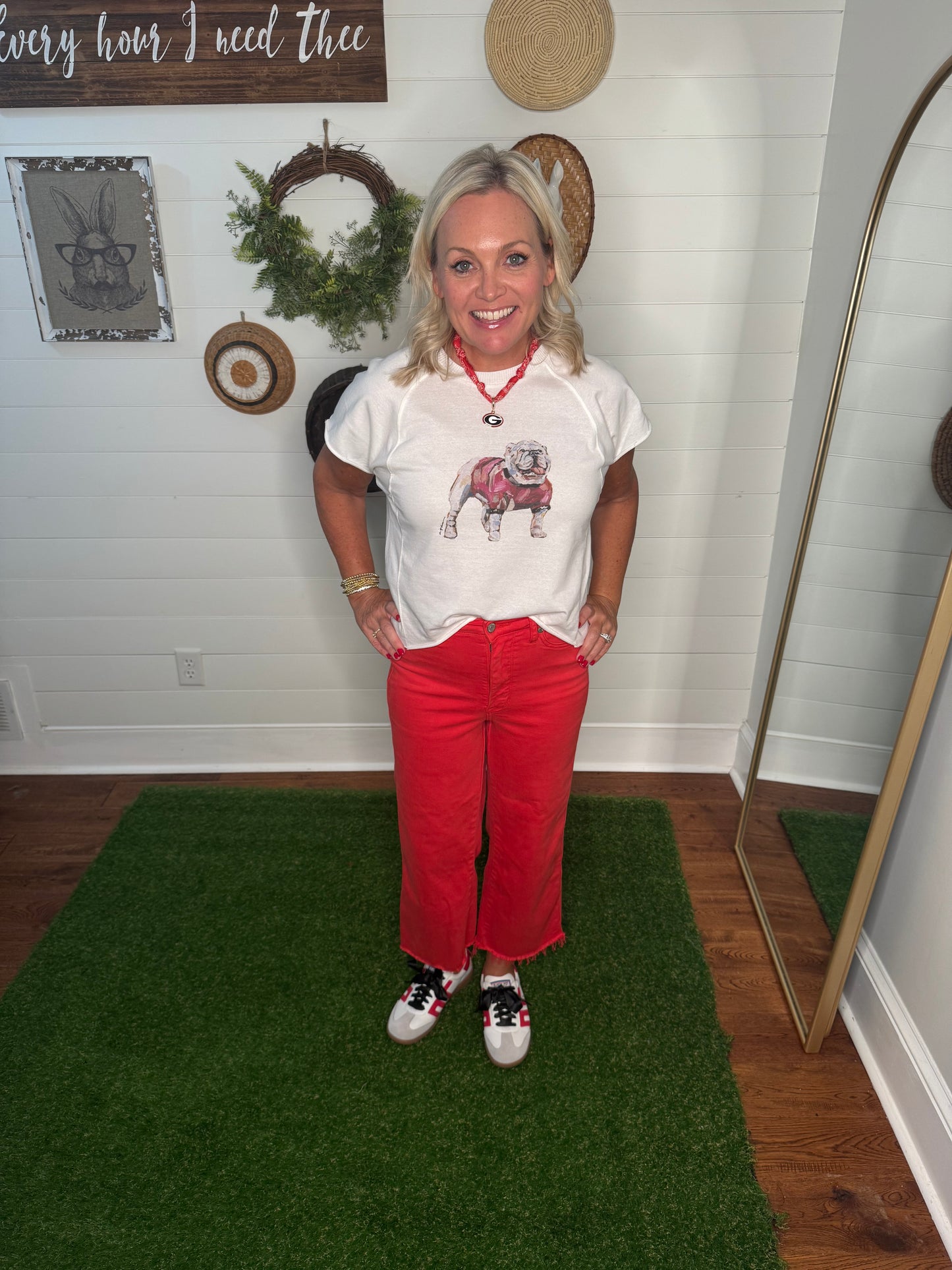 T shirt with bulldog by artist Chelsea McShane ( S-XXL) RESTOCKED!!!!!!!