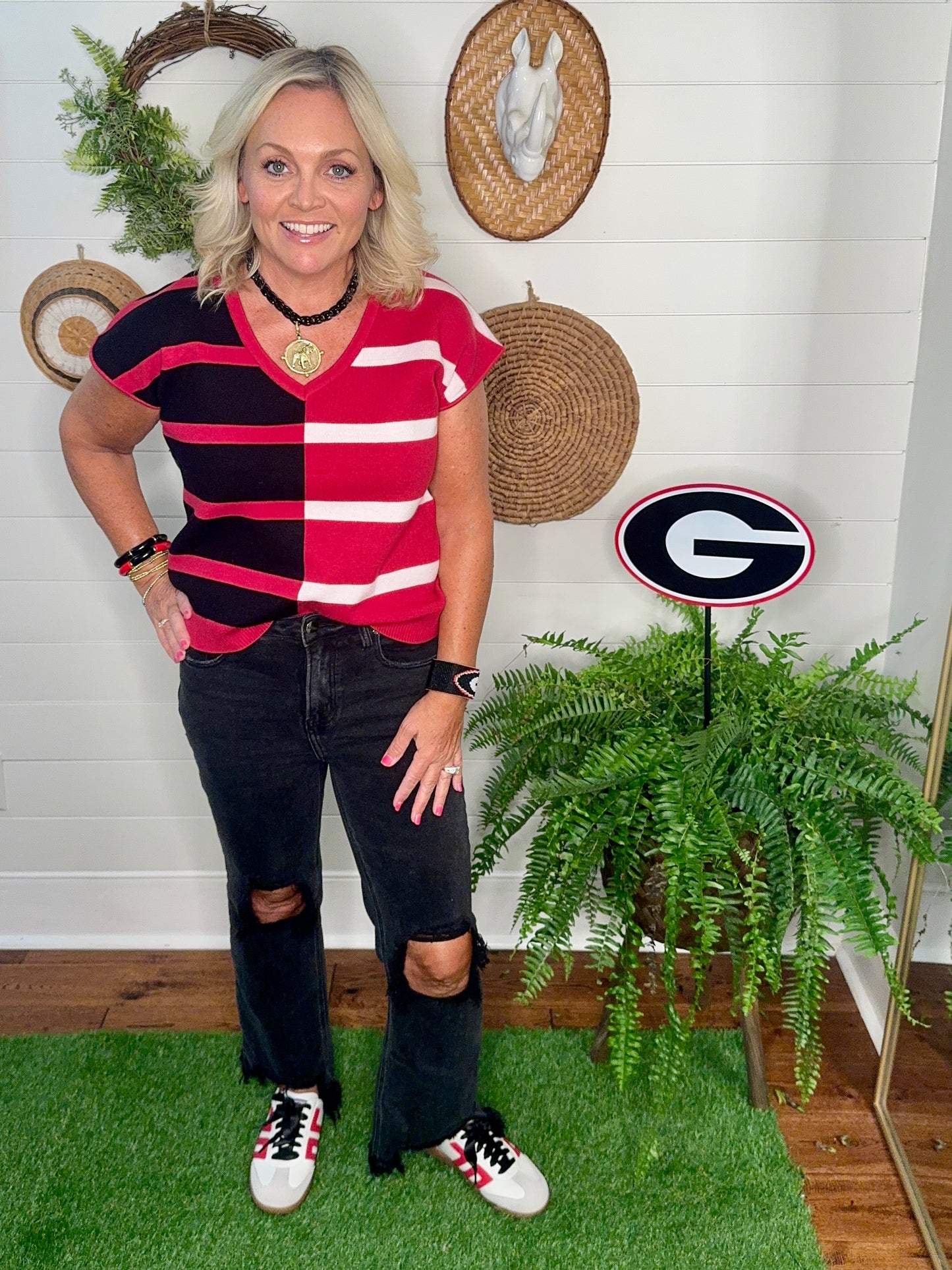 New knit top black and red so soft! Boutique quality
