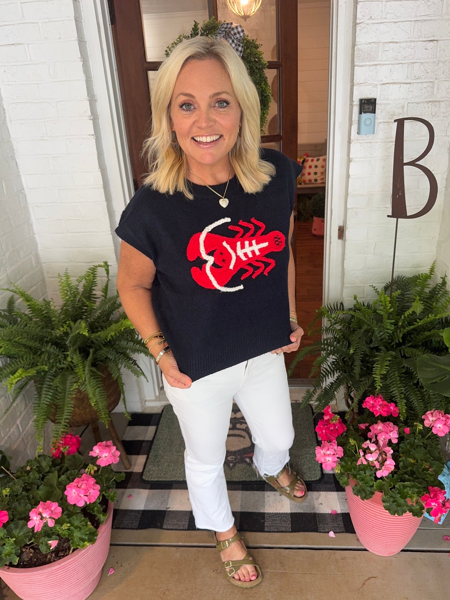 Summer lobster knit top marked down