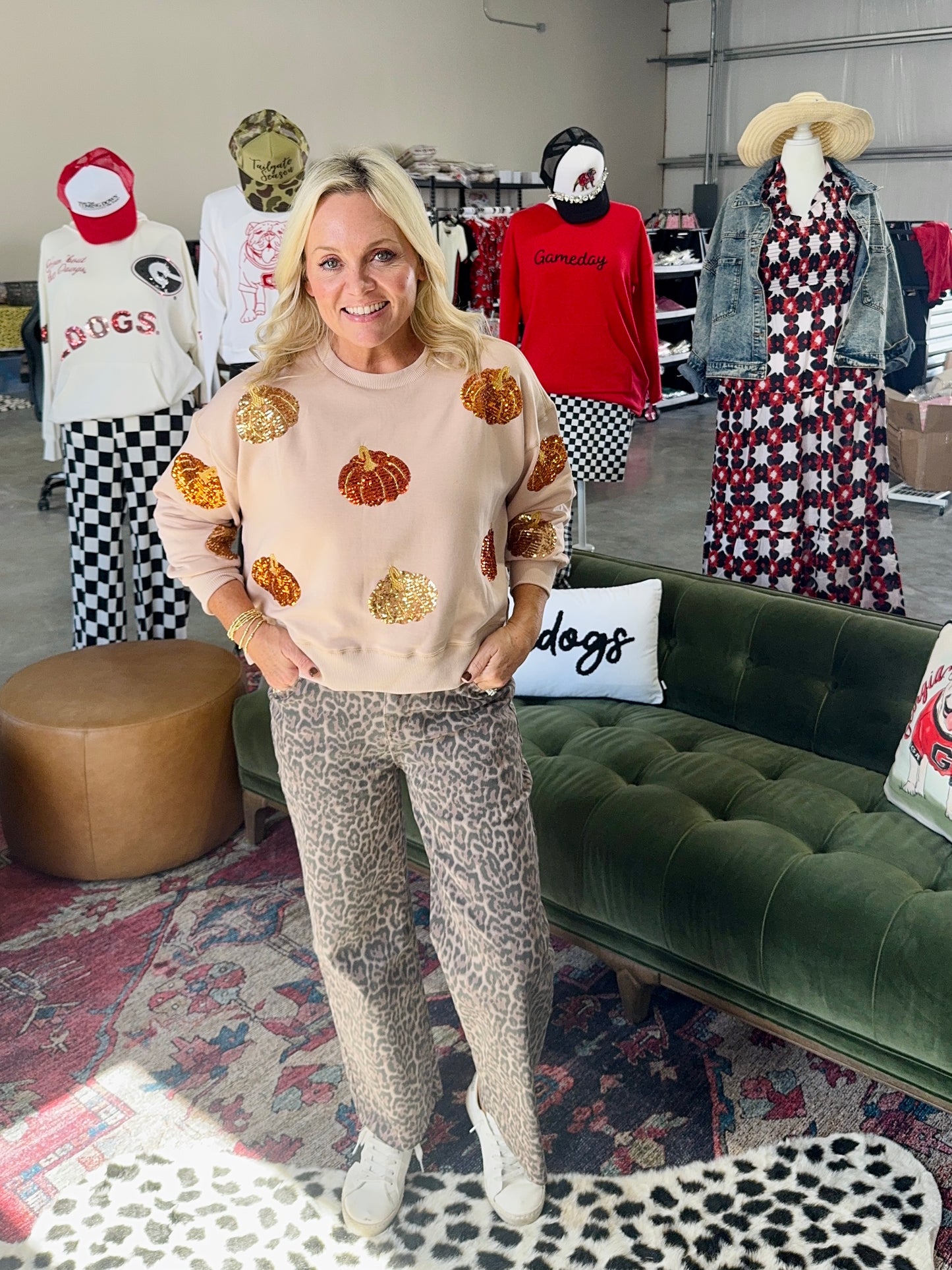 Sequin Pumpkin boutique sweatshirt