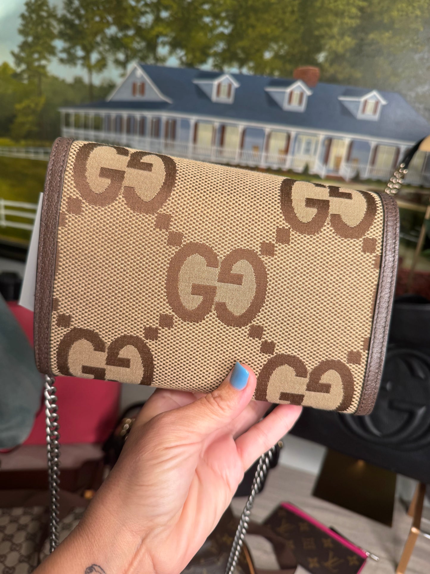 pre loved Gucci Canvas Gucci Love Parade Crossbody Bag Brown Canvas 401231