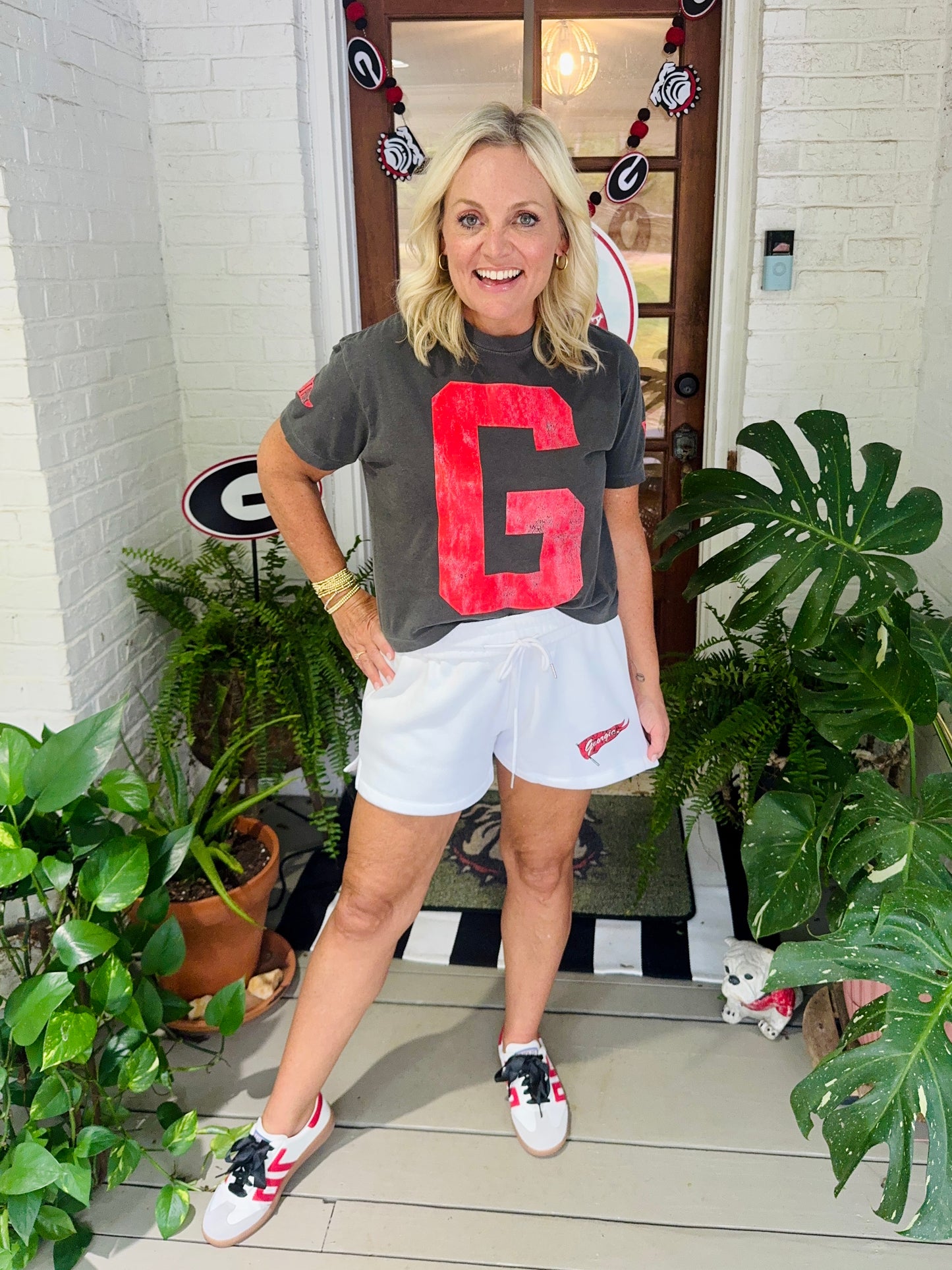 Charcoal comfort colors t shirt red G