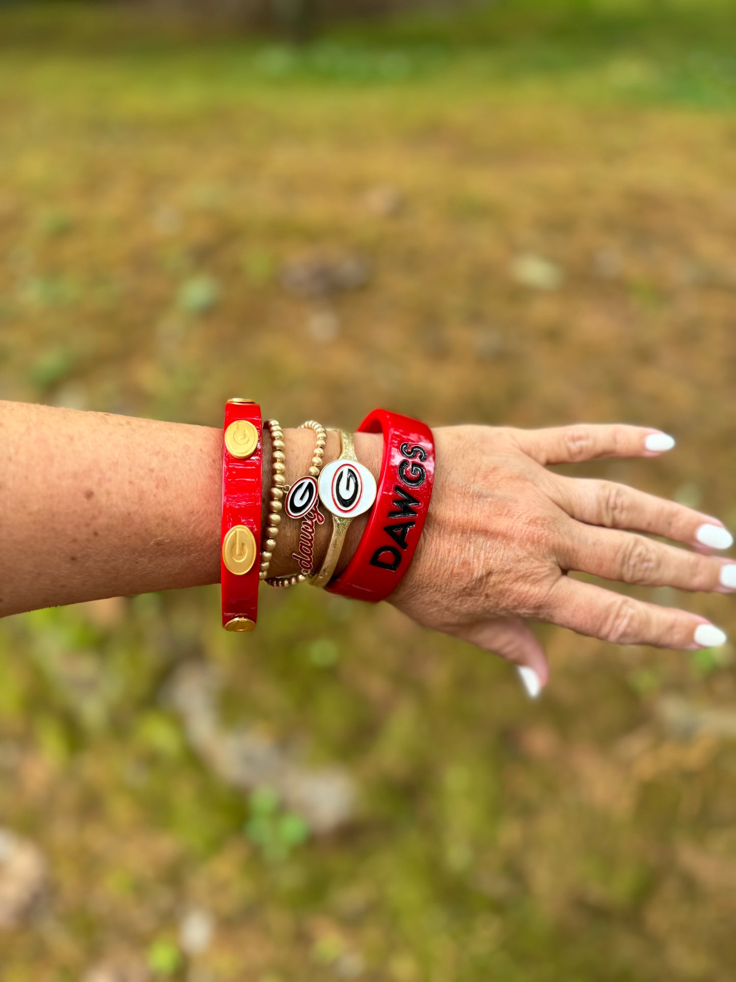 Georgia bulldogs licensed resin logo bangle red big