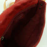 pre loved Chanel Red Hishige Caviar Shoulder Bag Silver Shoulder Back Bag Red Shoulder Bag Caviar (grained Calf) AB