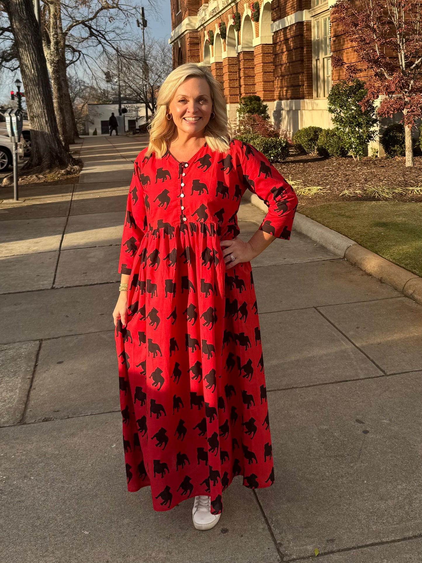 Exclusive Pickled Lemon dress red and black dog marked down!