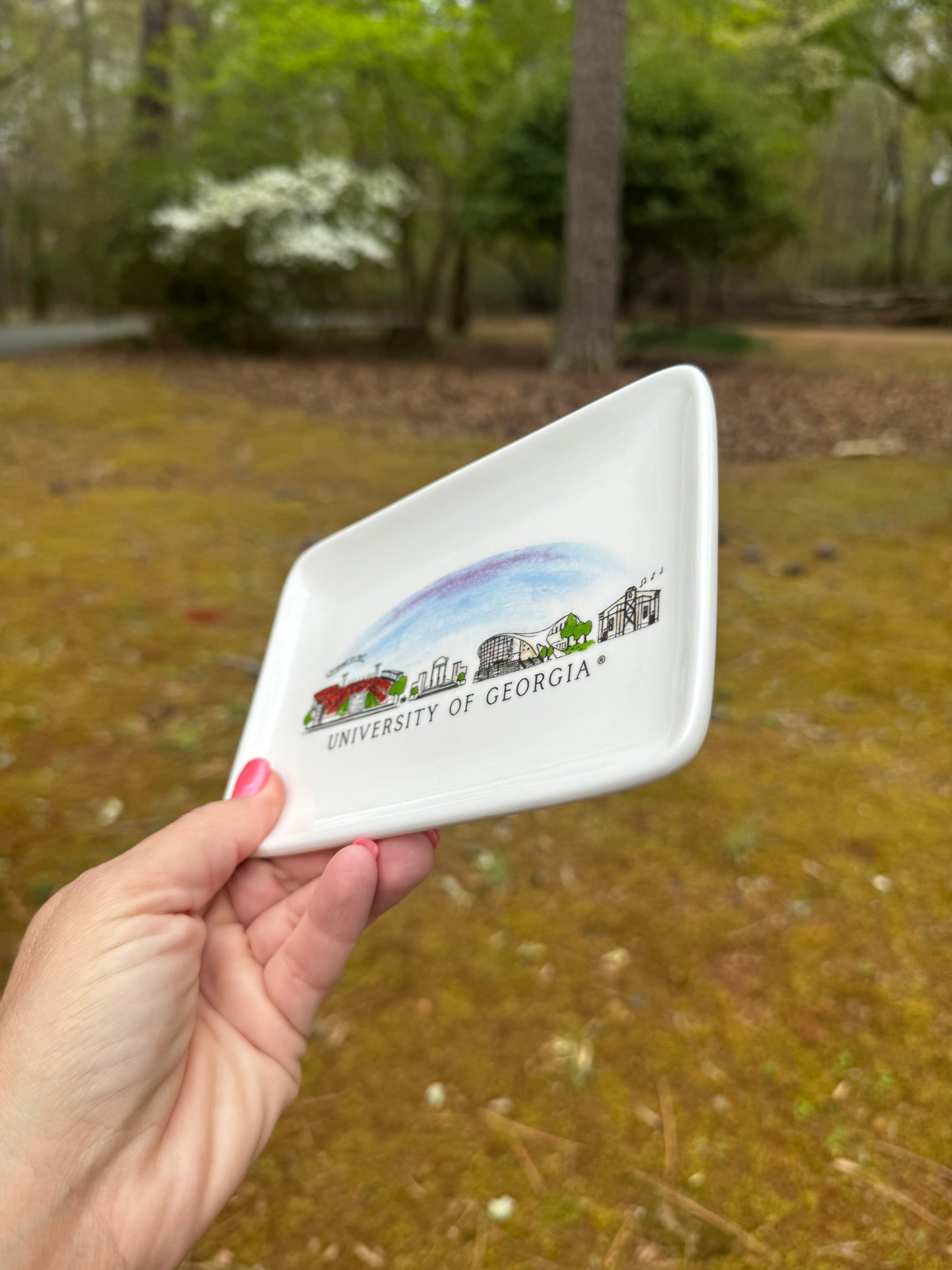 Tray licensed university of Ga trinket tray skyline