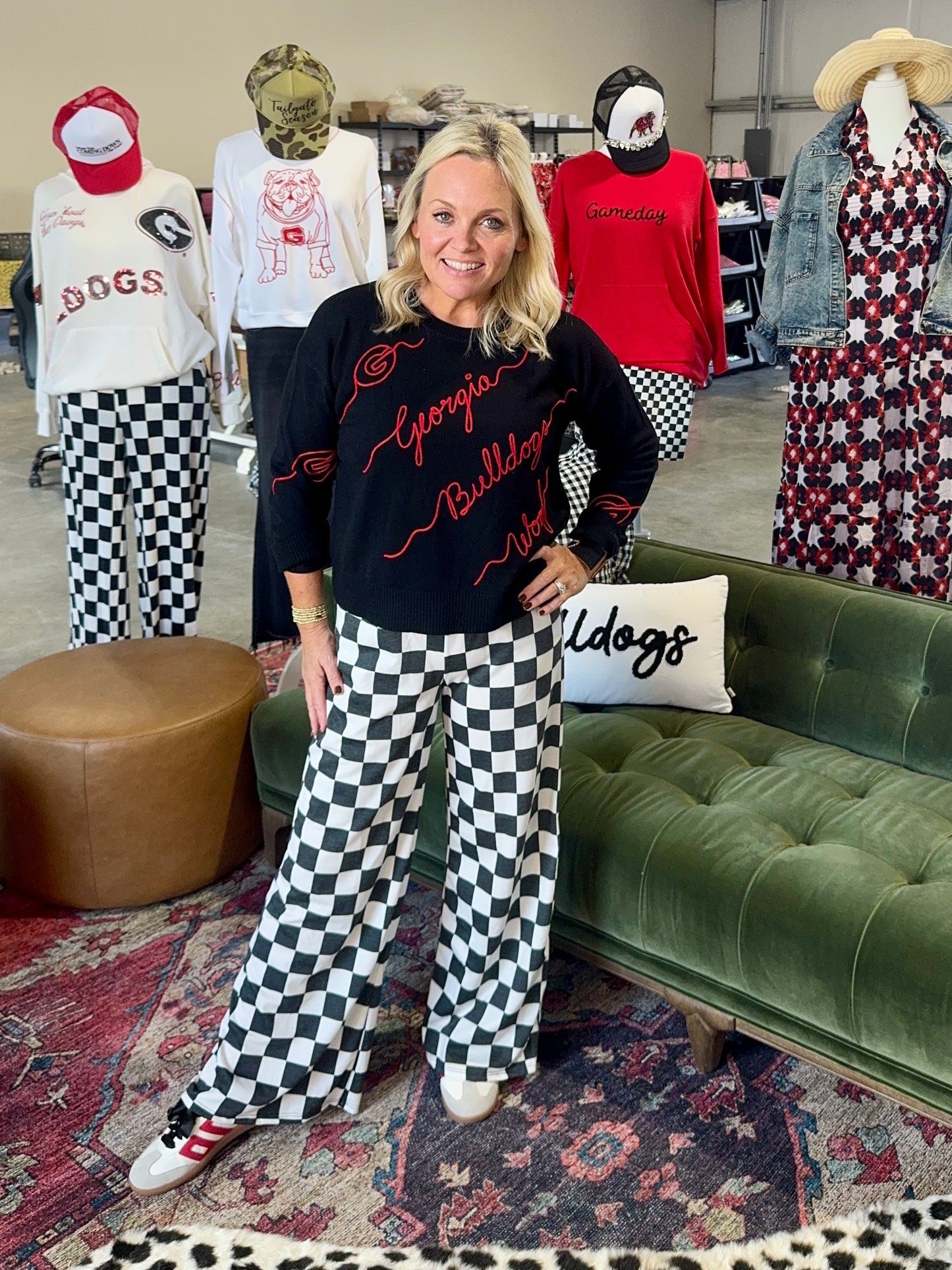 Licensed black georgia bulldog love letter sweater light weight