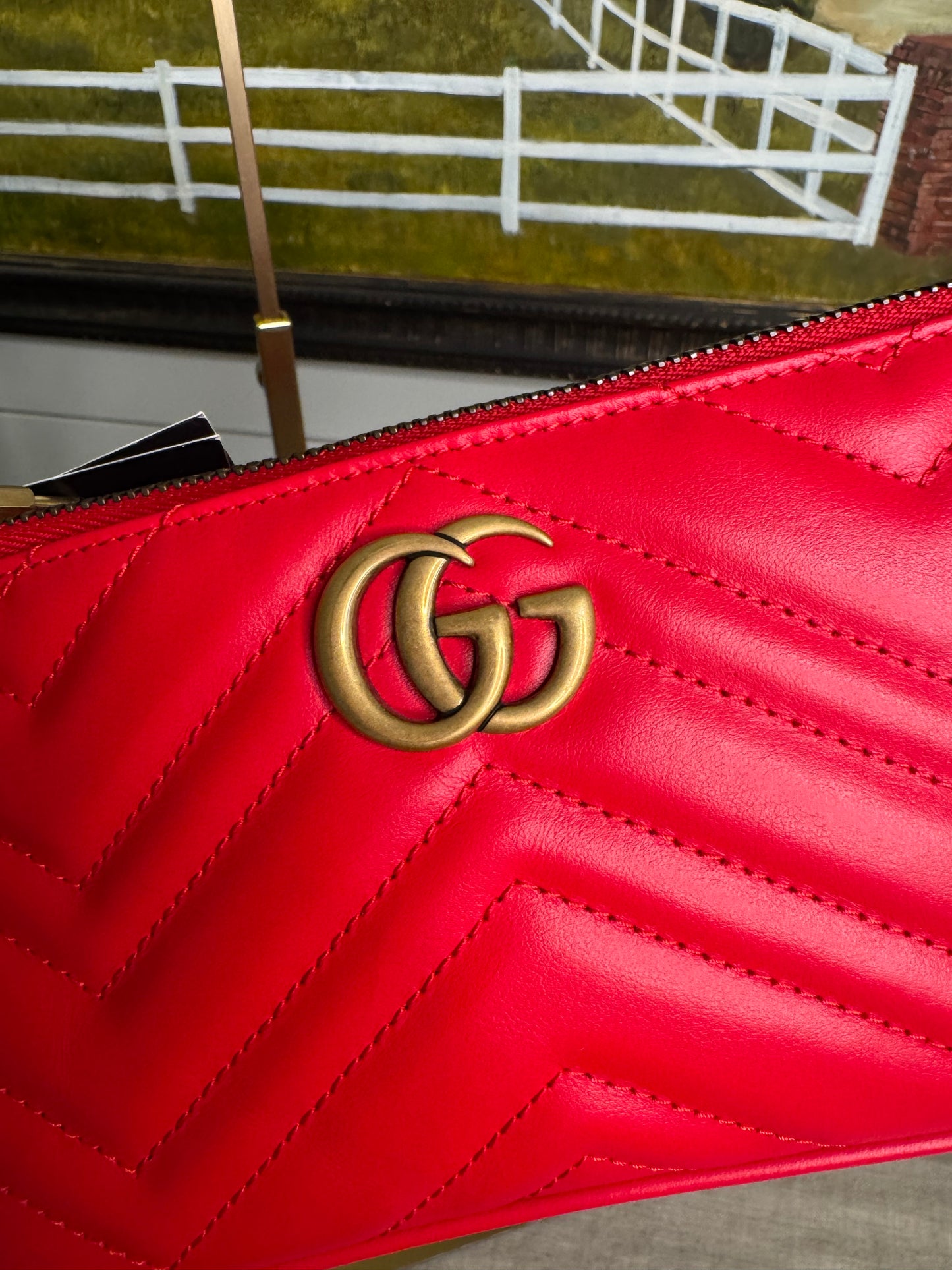 Gucci GG marmot shoulder bag red pre loved
