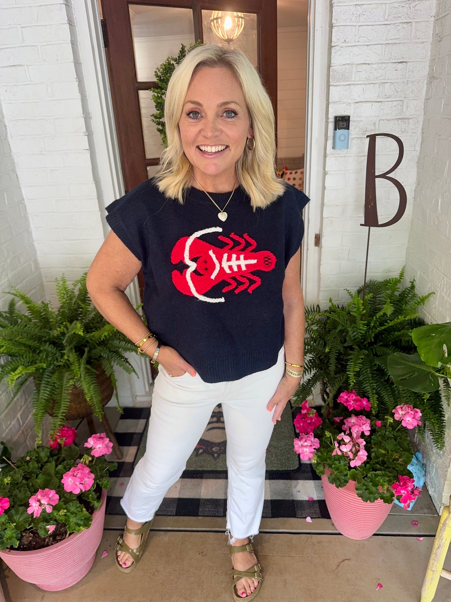 Summer lobster knit top marked down