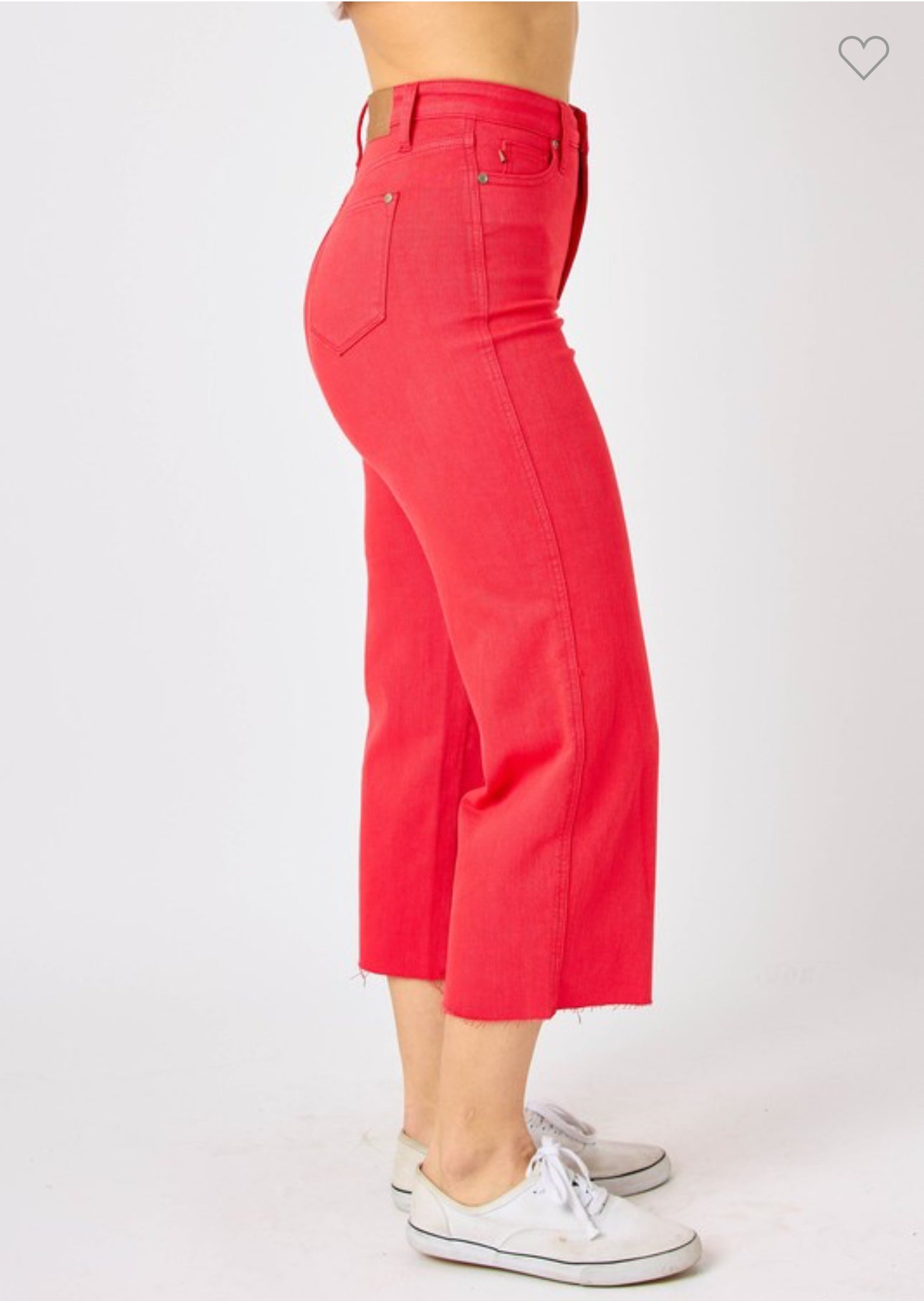 Judy blue red cropped tummy control jeans wide leg high waist up size 24W