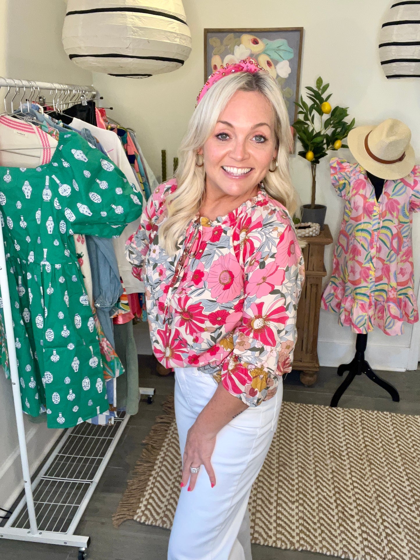 Spring summer blouse floral plus size too warehouse sale