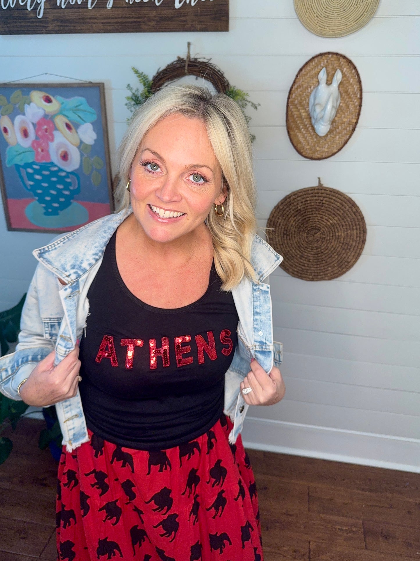 Black tank sequin athens marked down!
