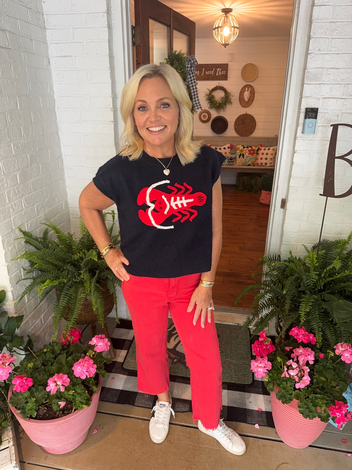 Summer lobster knit top marked down