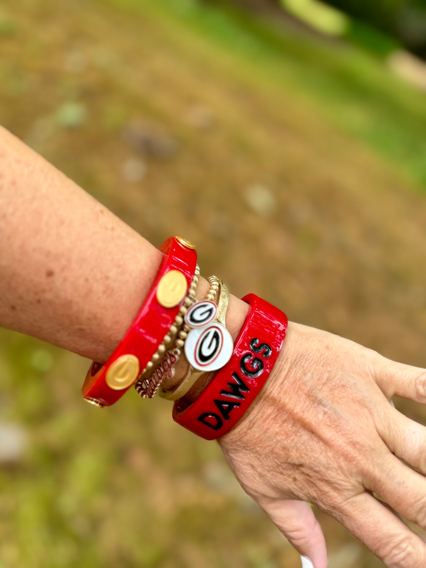 Georgia bulldogs licensed resin logo bangle red big