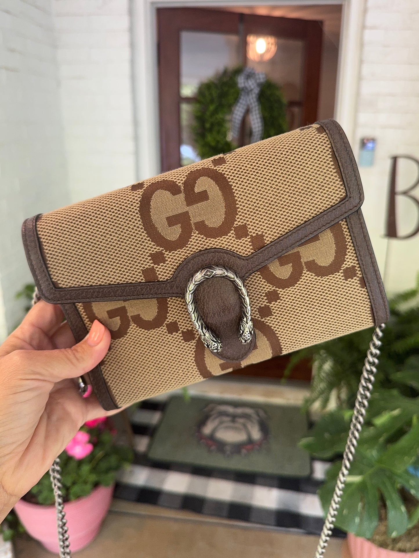 pre loved Gucci Canvas Gucci Love Parade Crossbody Bag Brown Canvas 401231