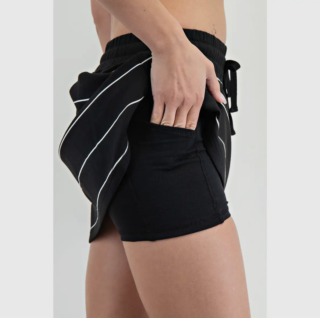 Soft scuba black and white stripe skort up to 3X!