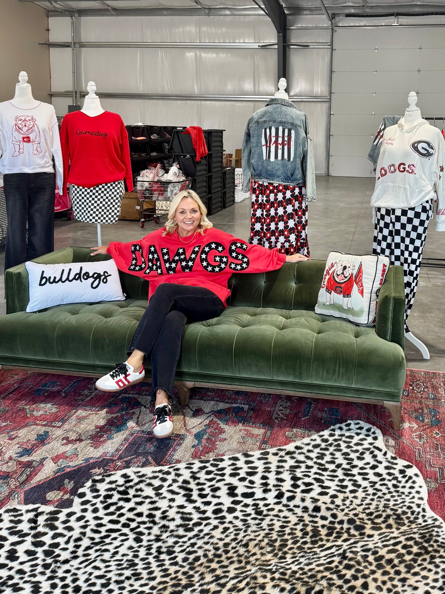 Licensed Dawgs ballon sleeve pullover goes up to plus size