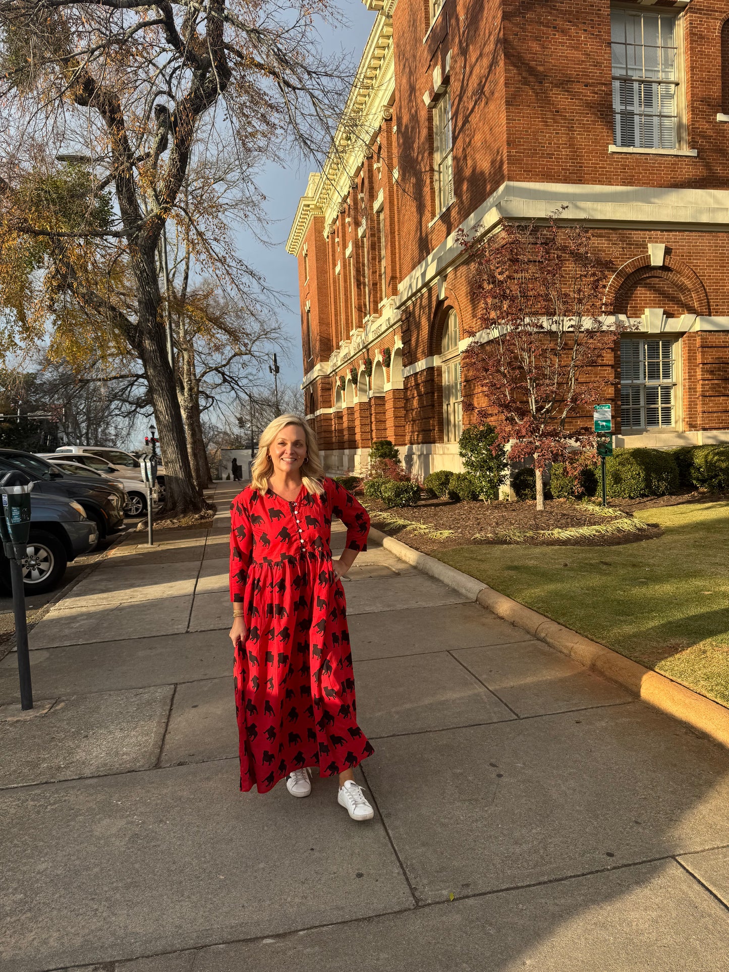 Exclusive Pickled Lemon dress red and black dog marked down!