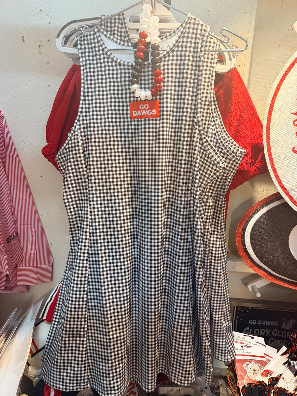 Gingham active wear game day dress licensed