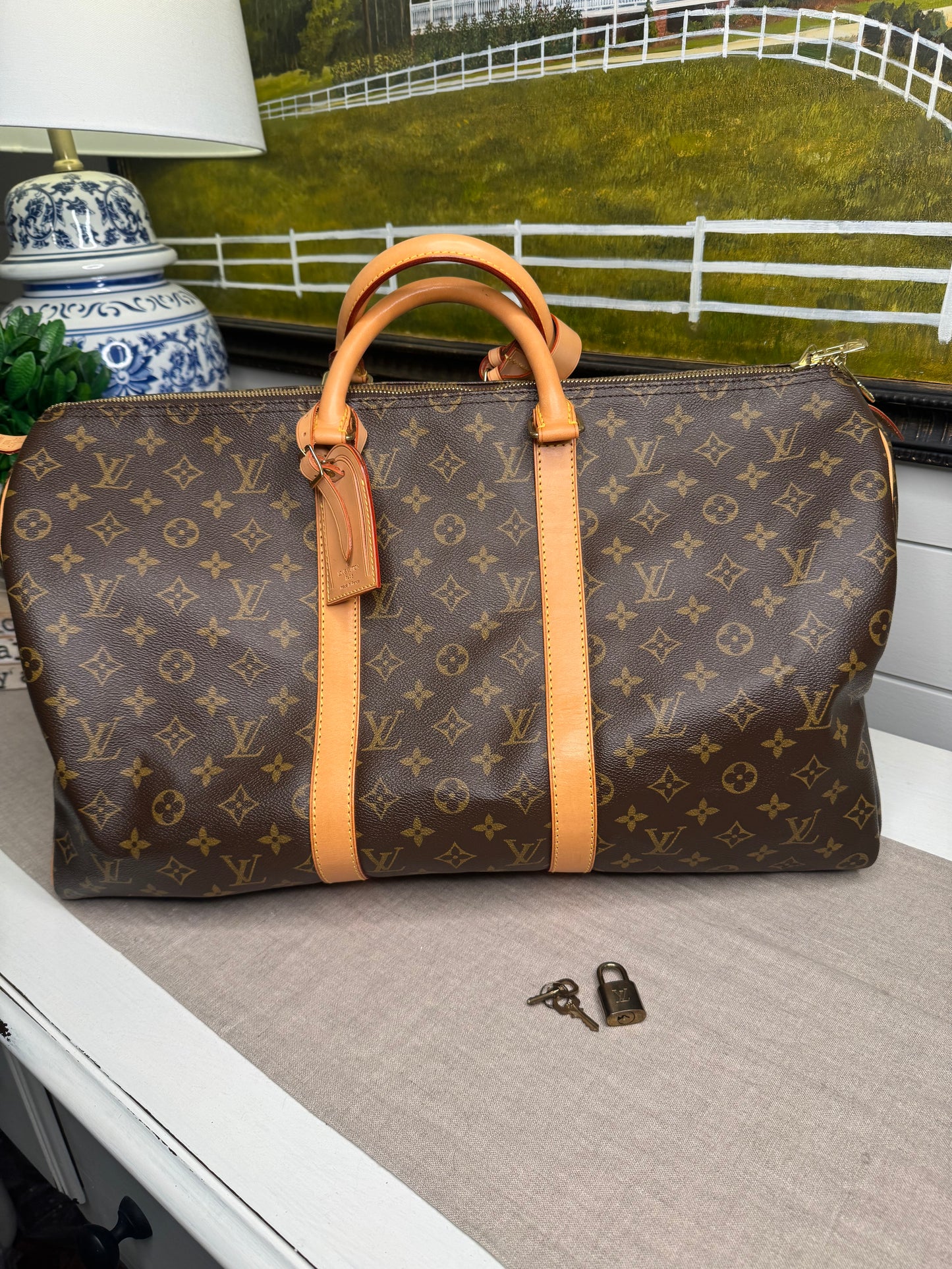 Louis Vuitton keepall 55 luggage bag pre loved wonderful condition