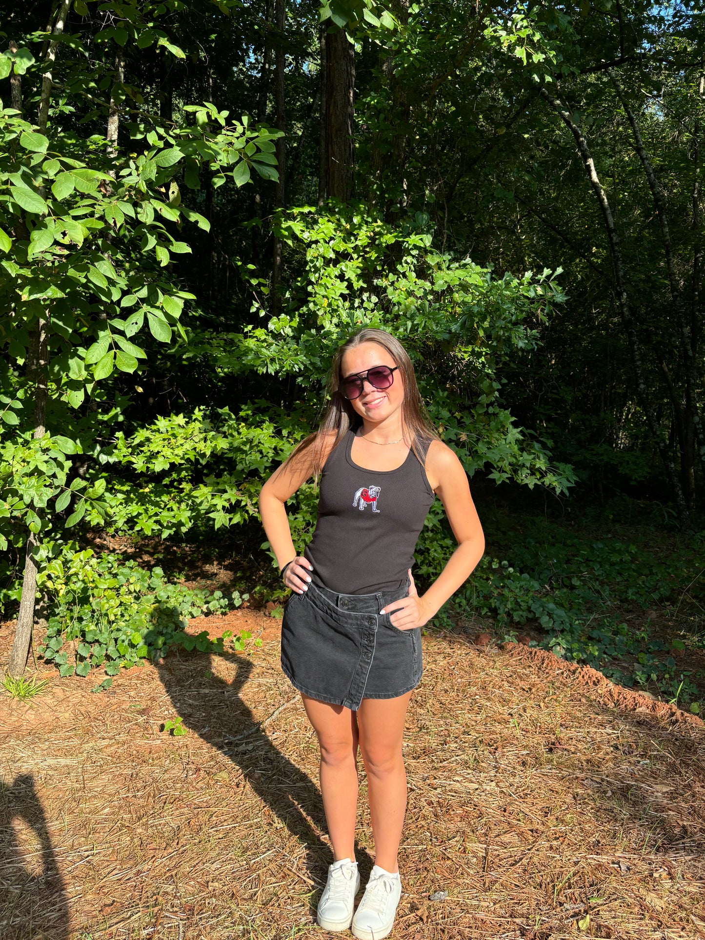 Black tank embroidered bulldog licensed hype and vice brand marked down