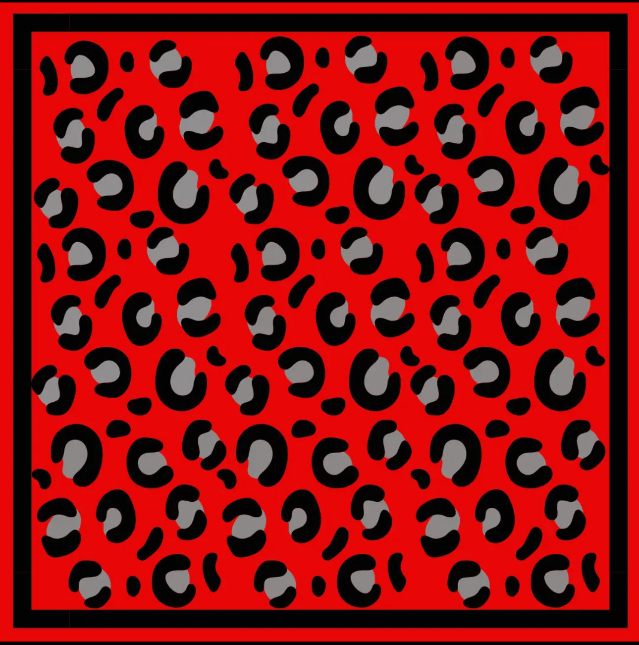 Game day scarf black and red leopard print