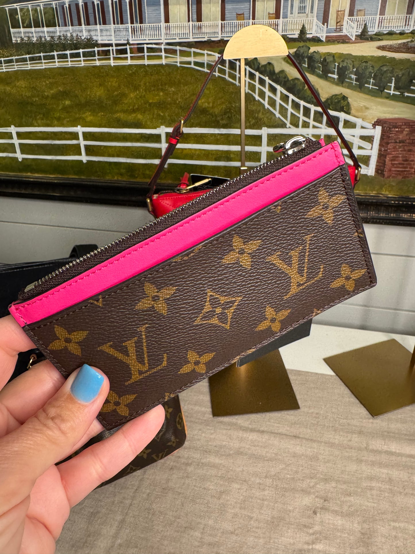Pre loved Louis Vuitton monogram M81627 Macassar coin card holder Pink