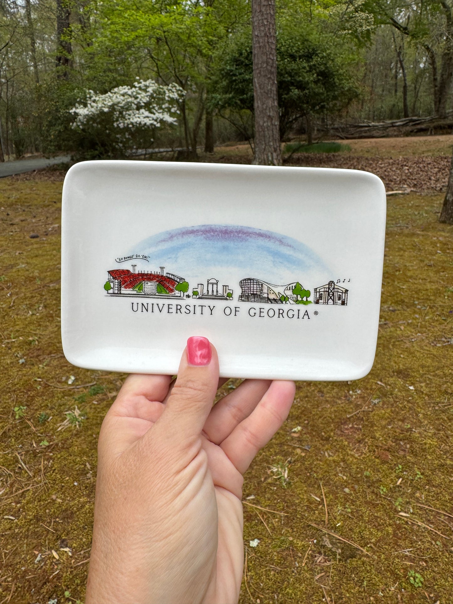 Tray licensed university of Ga trinket tray skyline