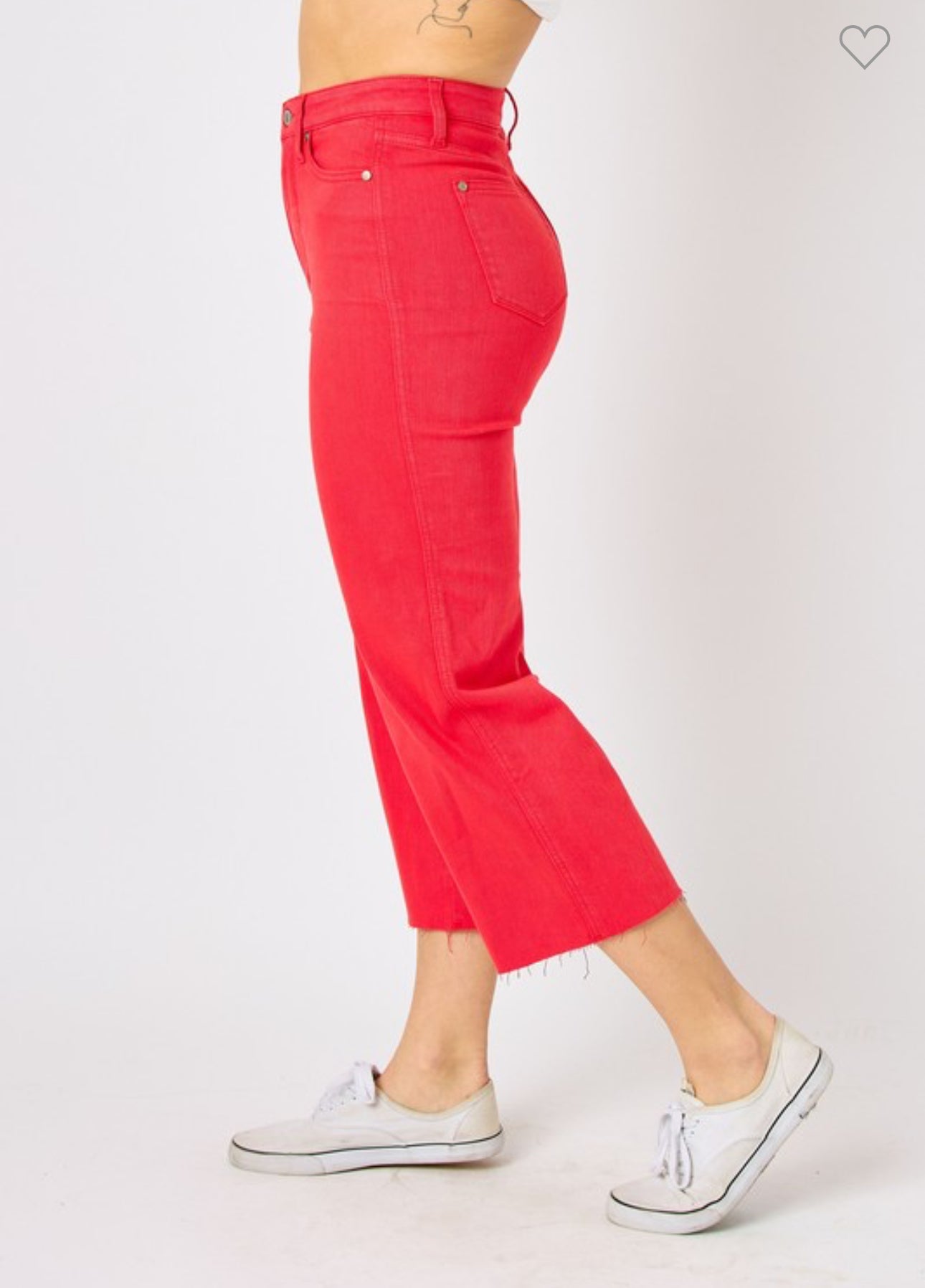 Judy blue red cropped tummy control jeans wide leg high waist up size 24W