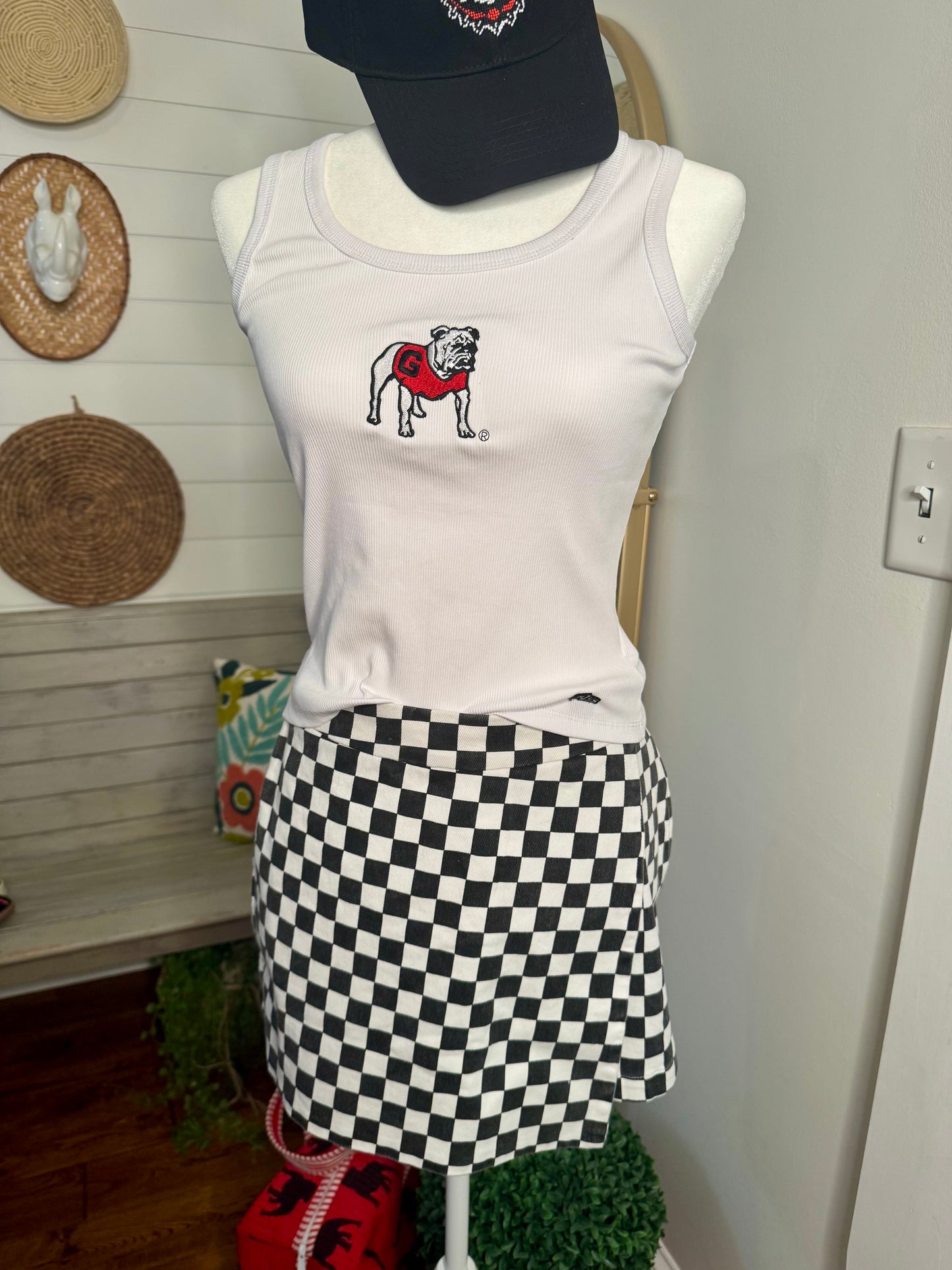 Black and white checkered skort game day