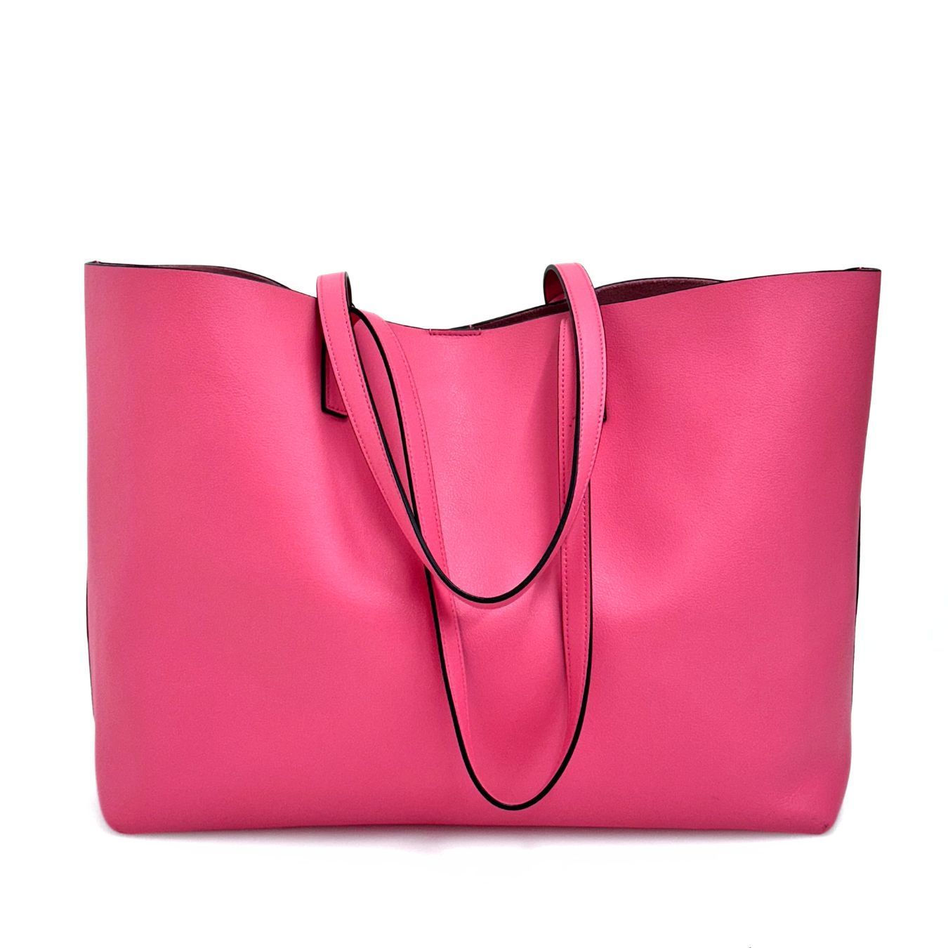 Saint Laurent pre loved pink leather shopper bag with clutch new ( store model)