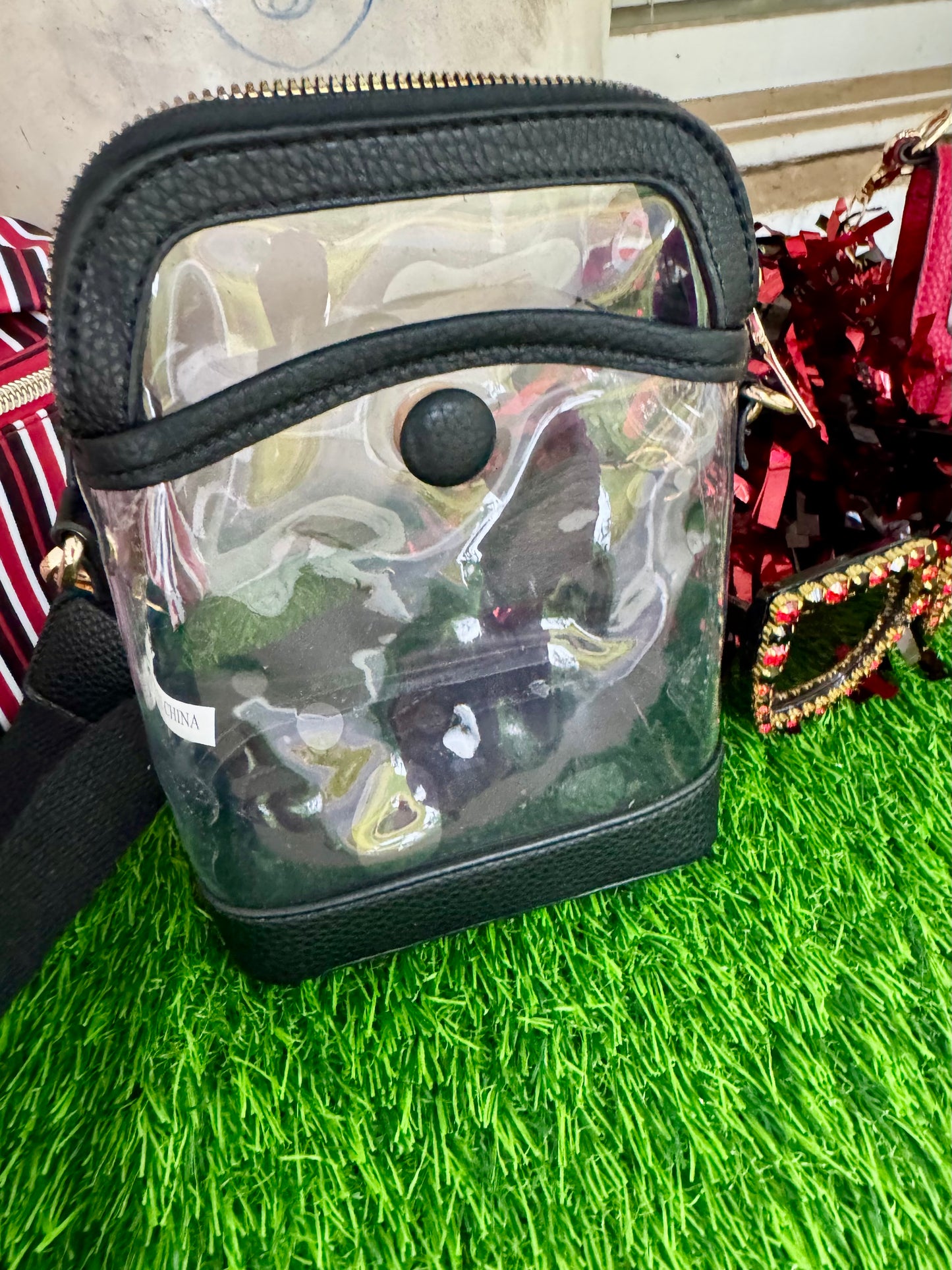 Clear purse red or black